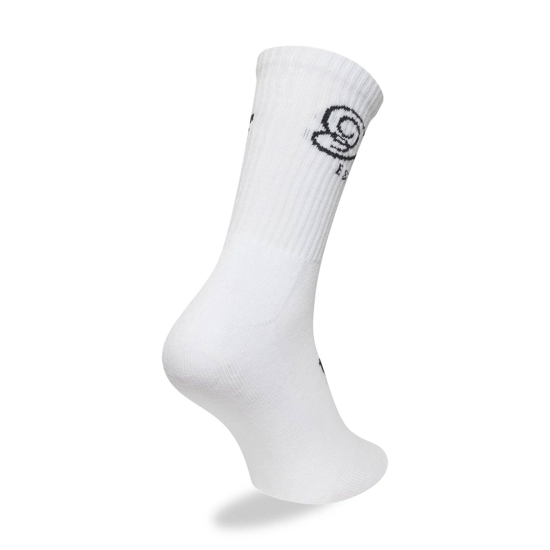 This is a New Era Script White Crew Socks 2