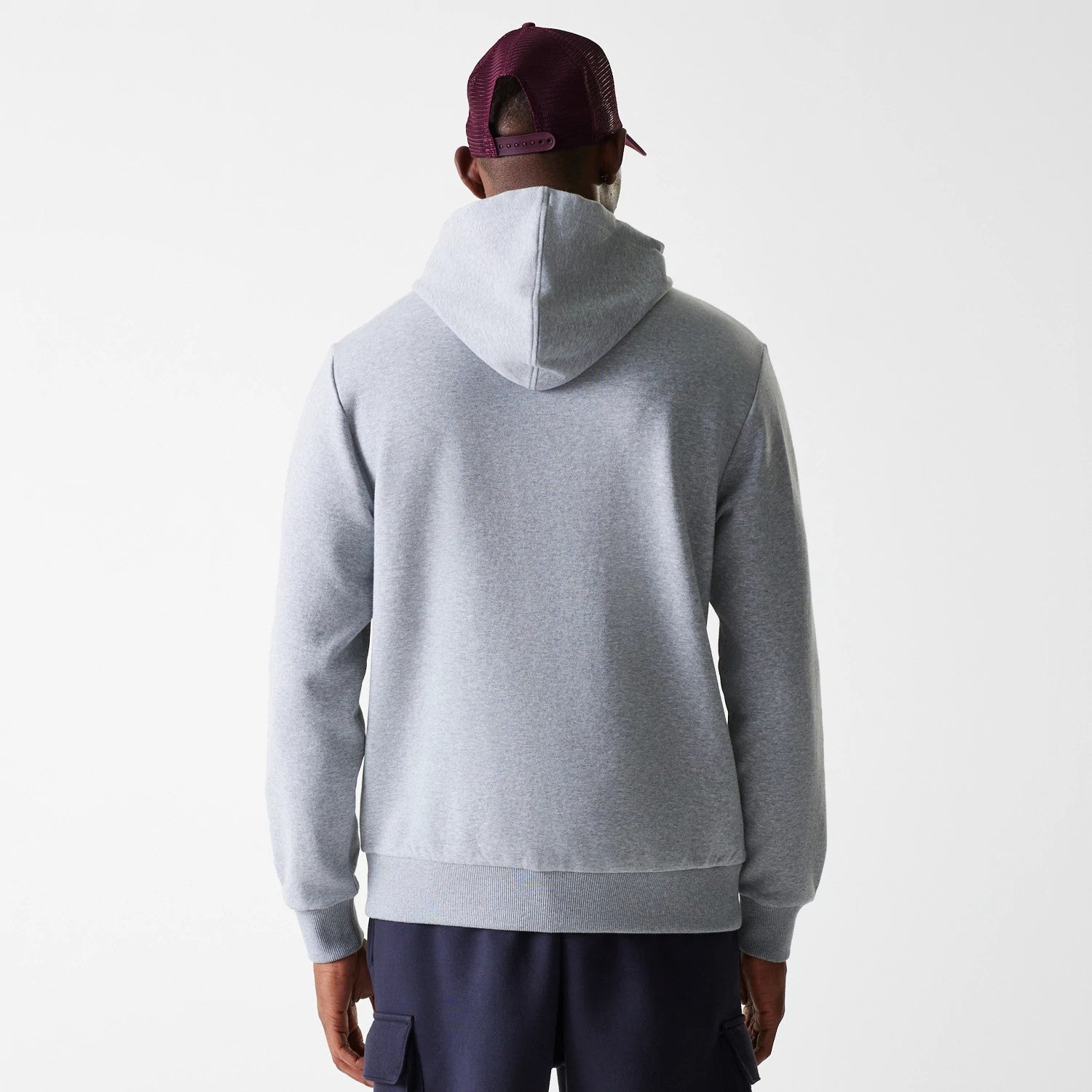 The Male model is wearing LA Dodgers MLB Wordmark Grey Pullover Hoodie 2