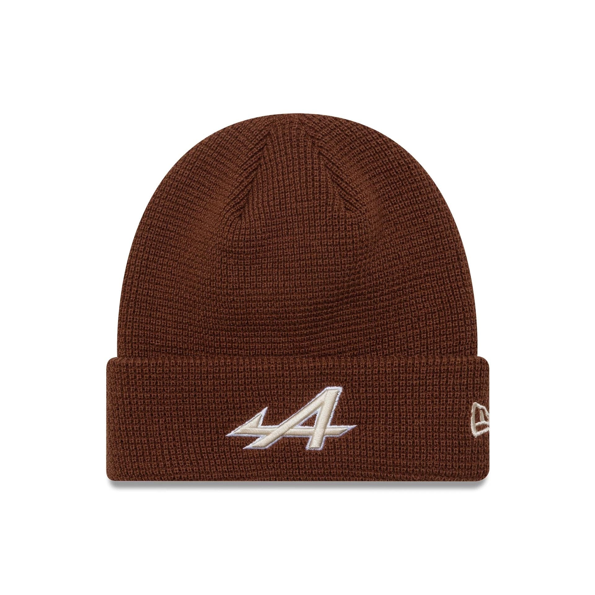 This is a Alpine Racing Waffle Brown Cuff Knit Beanie Hat 1