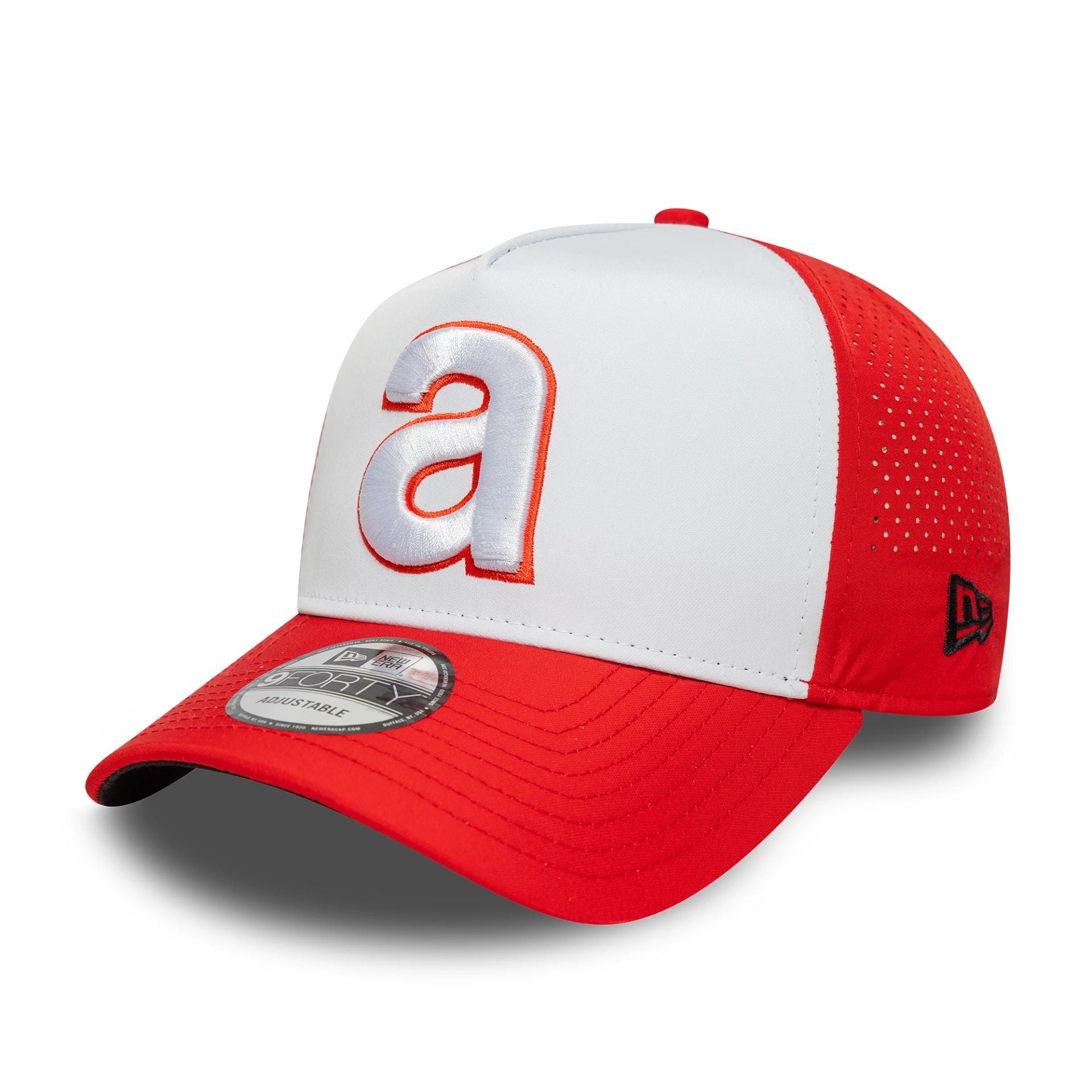 This is a Aprilia Embroidery Red 9FORTY A-Frame Adjustable Cap 1