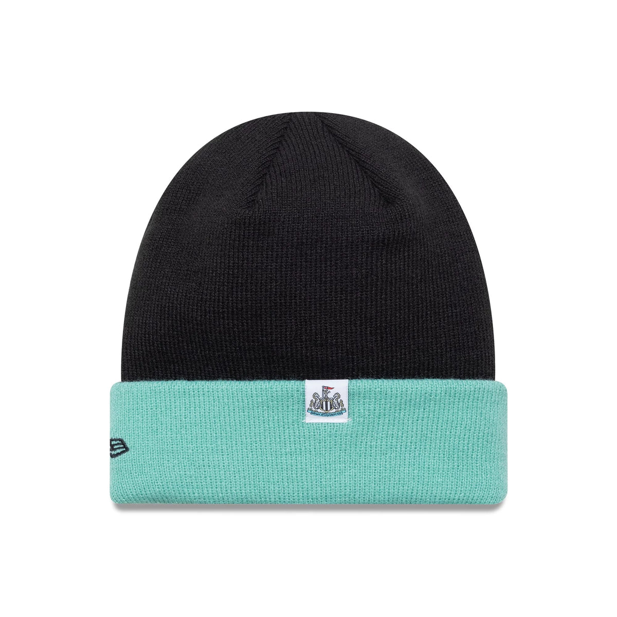 This is a Newcastle United FC Youth Lasses Script Black Cuff Knit Beanie Hat 2
