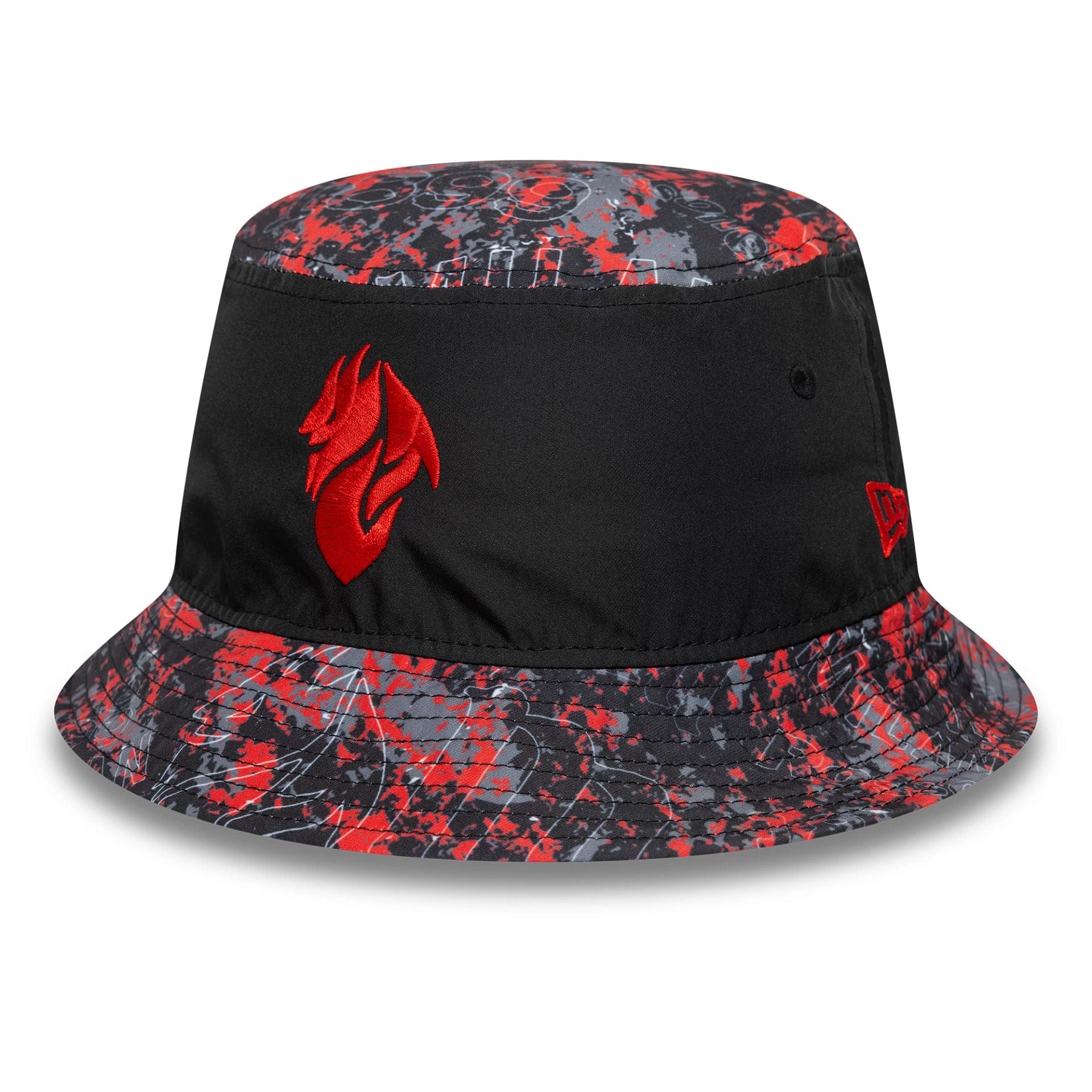 This is a AC Milan Grime All Over Print Black Bucket Hat 1