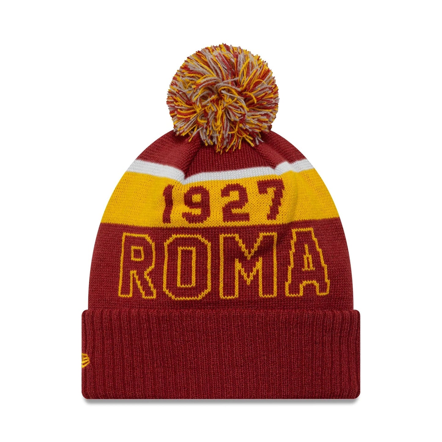 This is a AS Roma Dark Red Sport Knit Beanie Hat 2