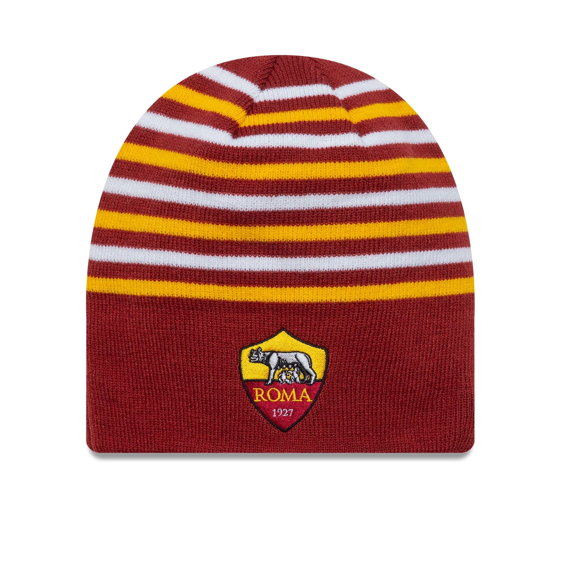 This is a AS Roma Stripe Dark Red Skull Knit Beanie Hat 1