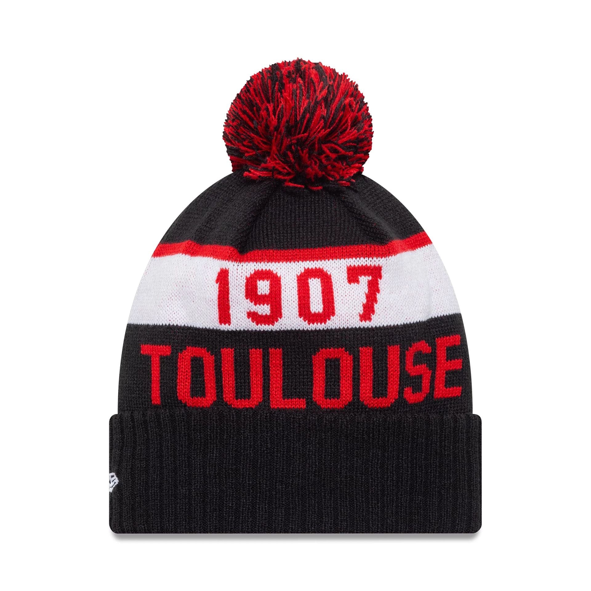 This is a Stade Toulousain Black Sport Knit Beanie Hat 2