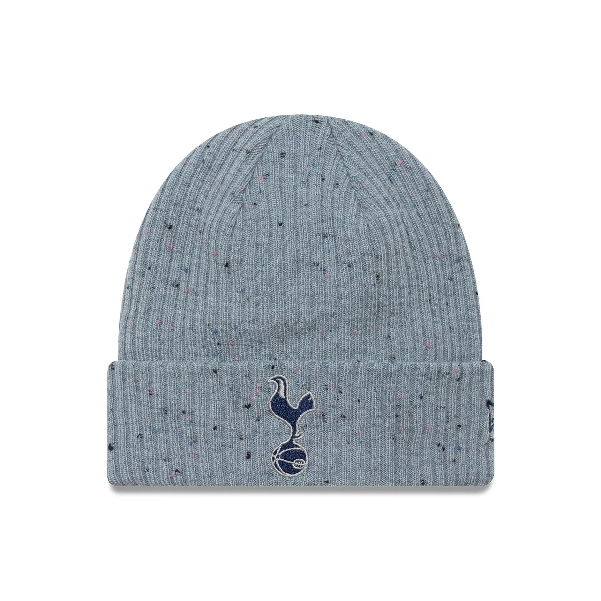 This is a Tottenham Hotspur FC Fleck Grey Cuff Knit Beanie Hat 1
