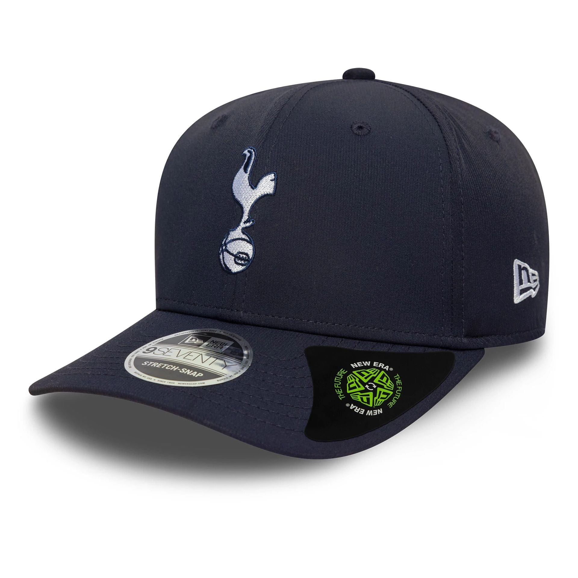 This is a Tottenham Hotspur FC Recycled Navy 9SEVENTY Stretch Snap Adjustable Cap 1
