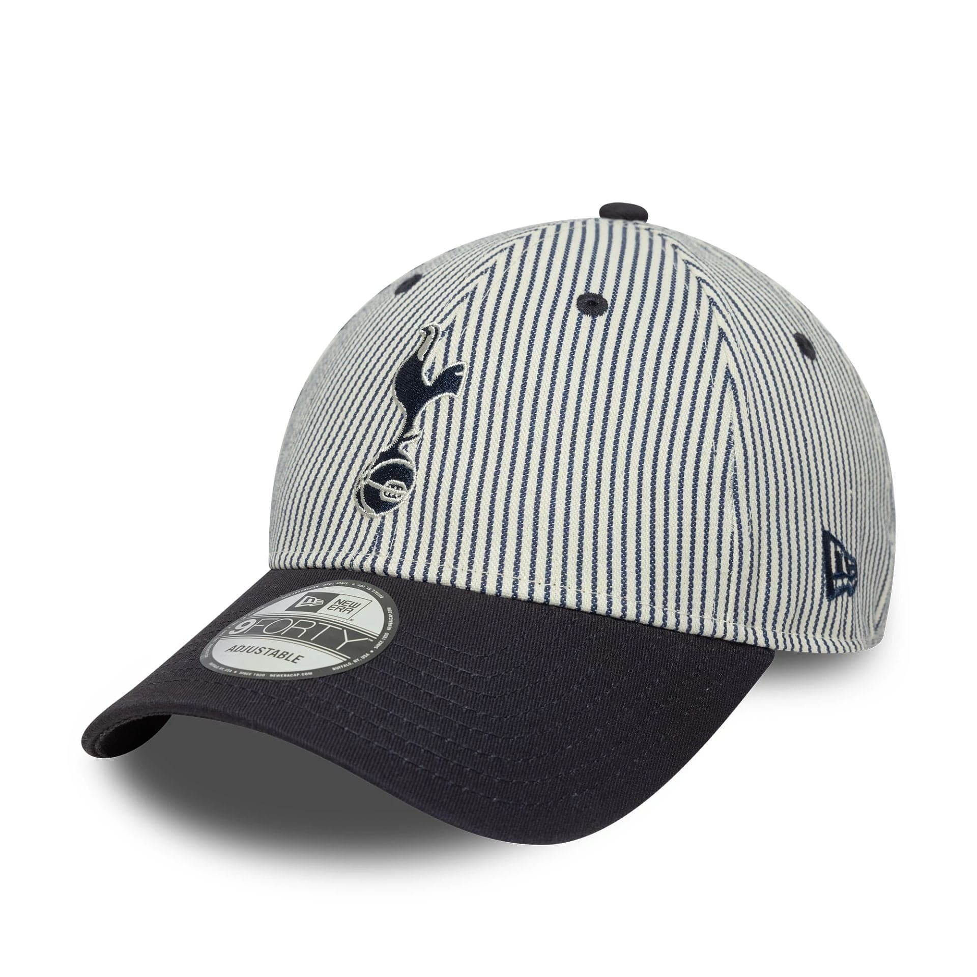 This is a Tottenham Hotspur FC Contrast Pinstripe Navy 9FORTY Adjustable Cap 1