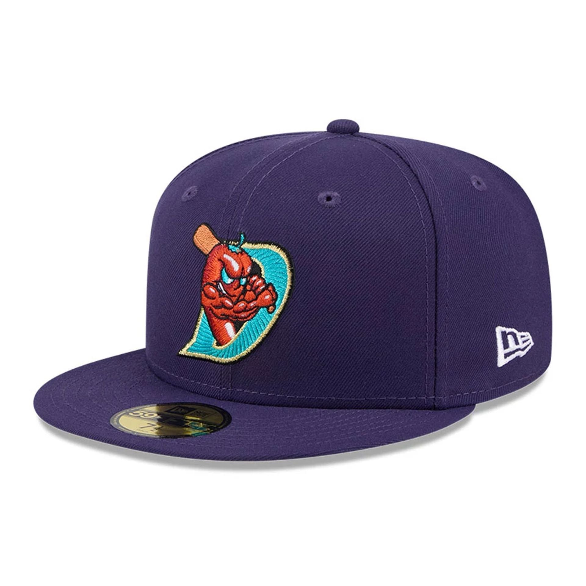 This is a El Paso Chihuahuas MiLB Theme Nights 2025 Purple 59FIFTY Fitted Cap 1