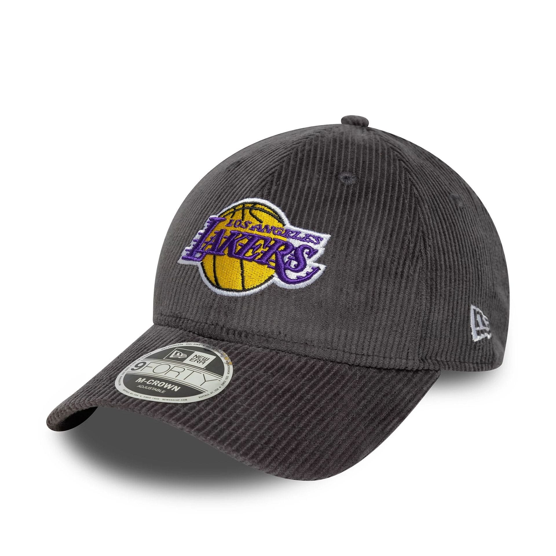 This is a LA Lakers NBA Cord Dark Grey 9FORTY M-Crown Adjustable Cap 1