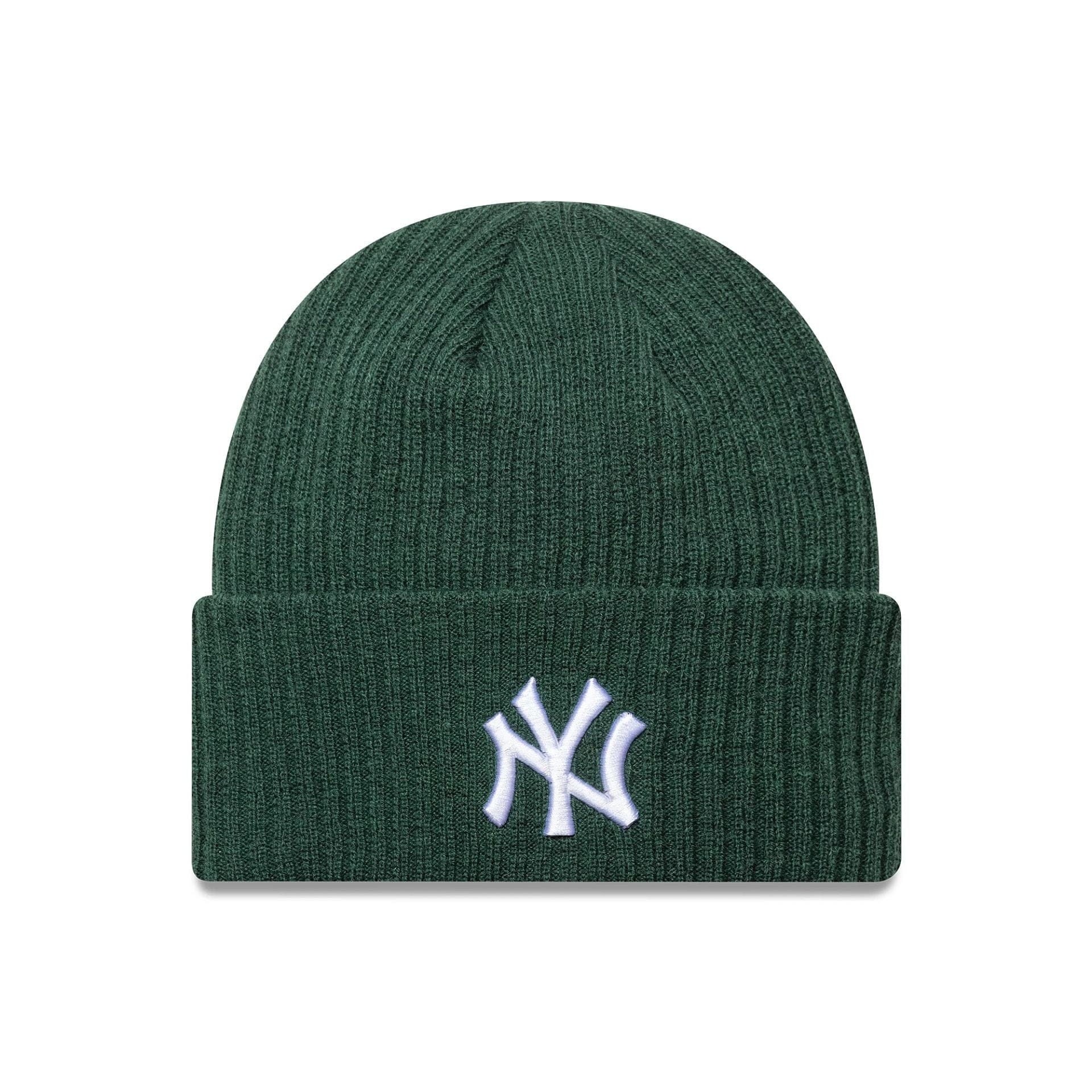 This is a New York Yankees MLB Dark Green Wide Cuff Knit Beanie Hat 1