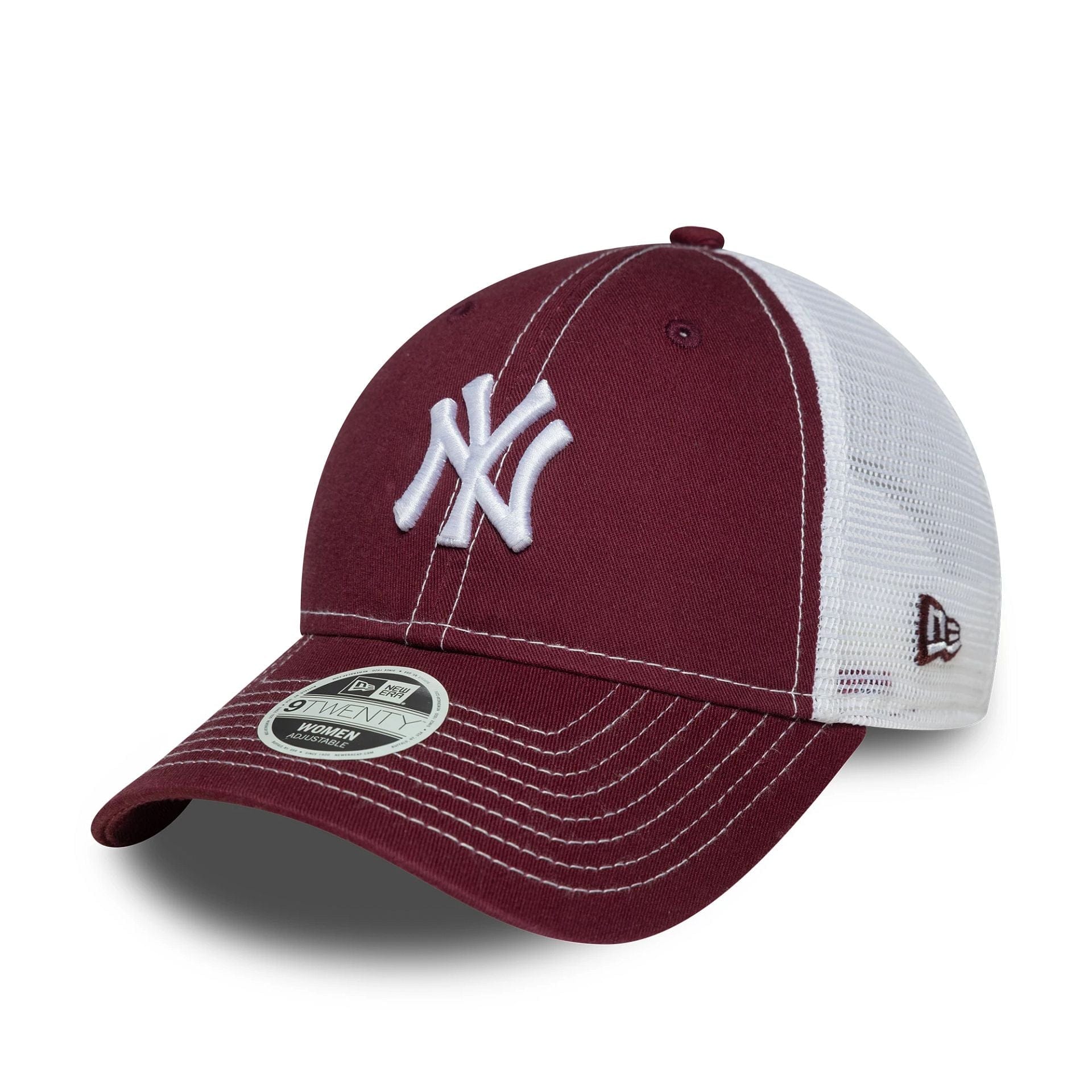This is a New York Yankees Womens MLB Washed Dark Red 9TWENTY Adjustable Cap 1