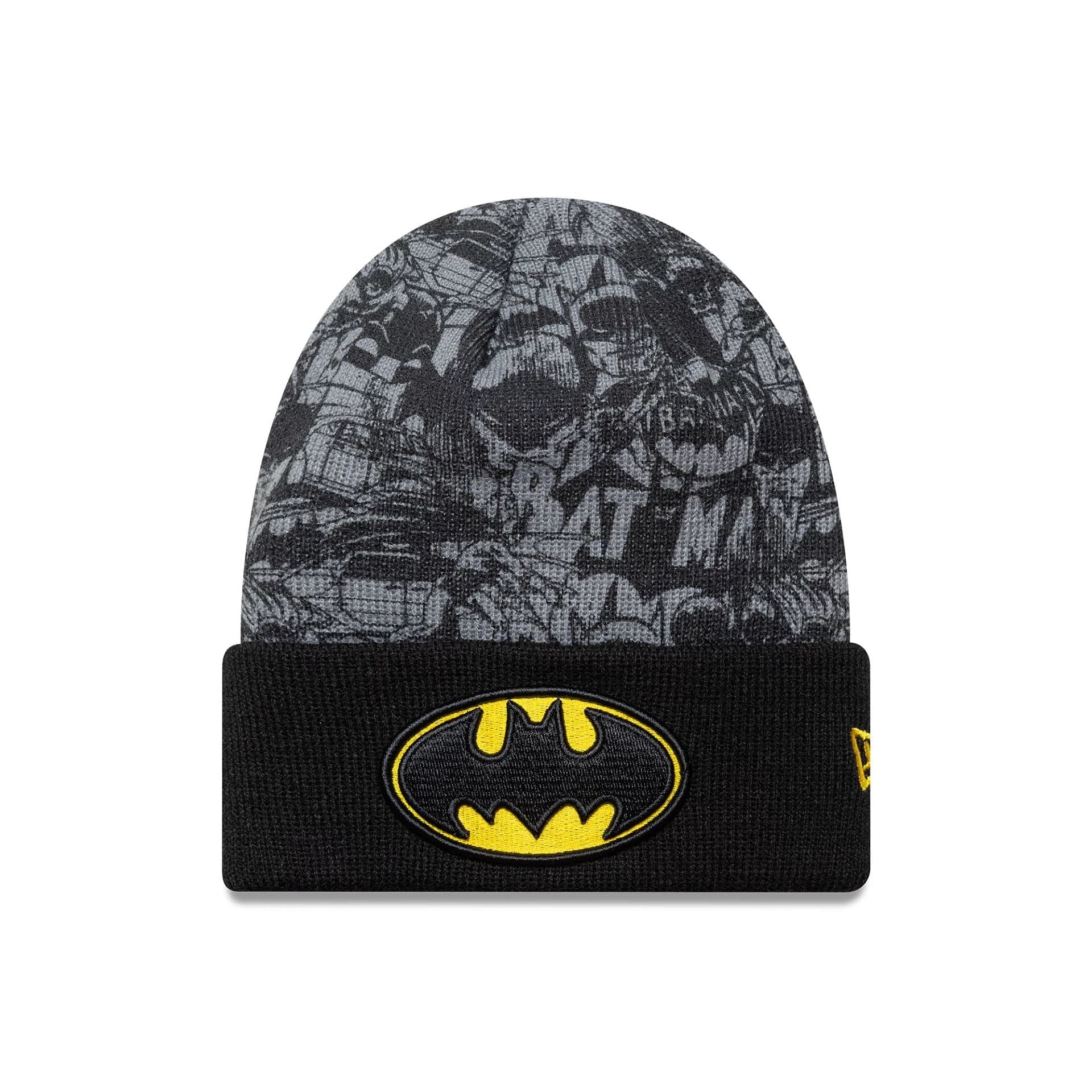 This is a Batman Youth DC Black Cuff Knit Beanie Hat 1