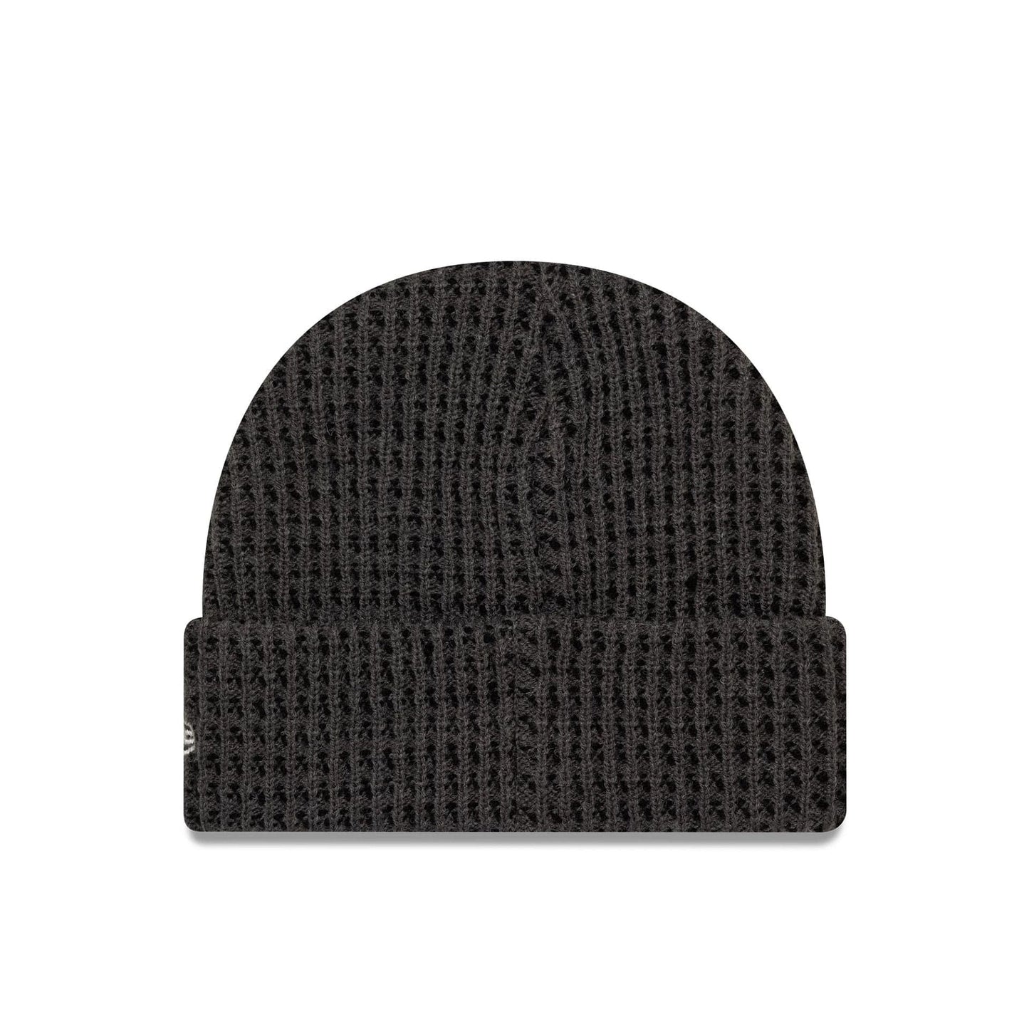This is a New Era Short Waffle Grey Skull Knit Beanie Hat 2