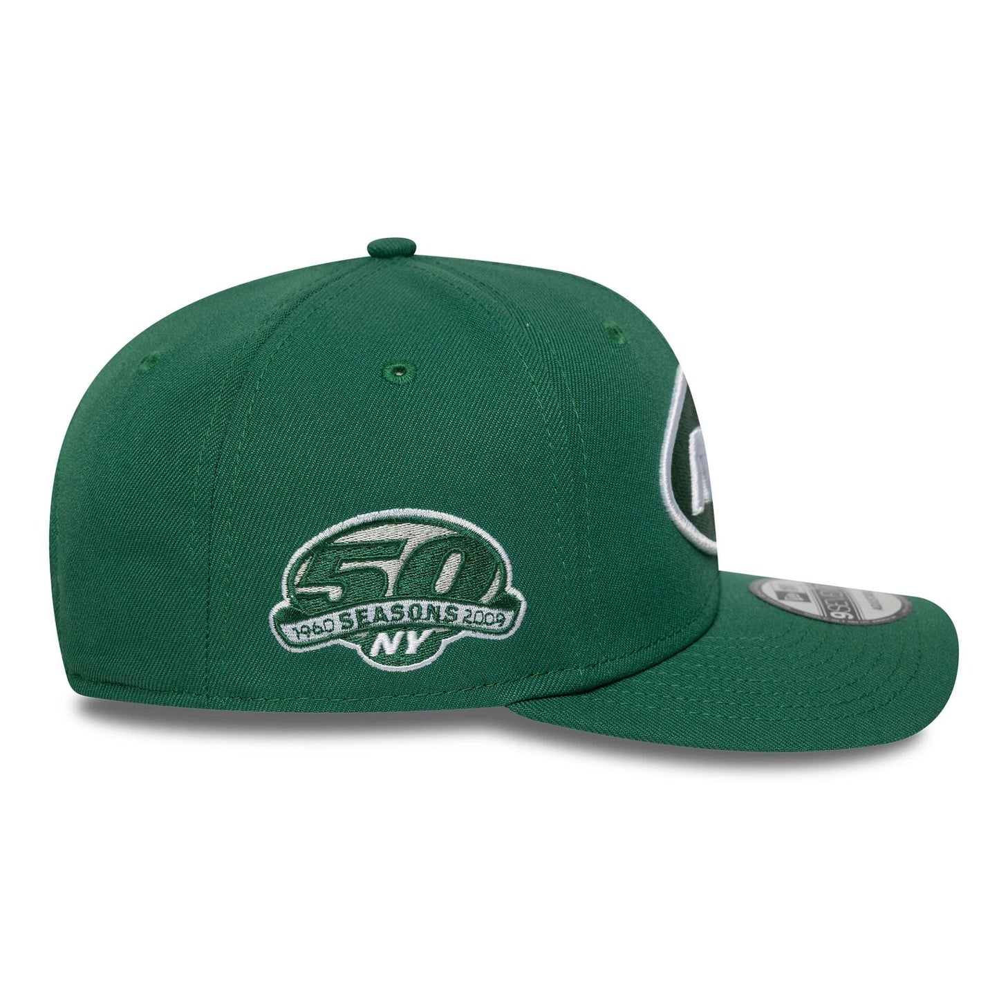 This is a New York Jets NFL Patch Green 9SEVENTY Stretch-Snap Adjustable Cap 6