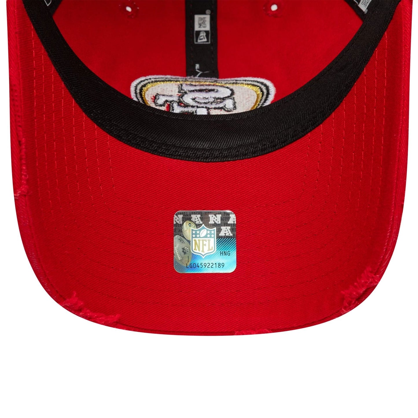 This is a San Francisco 49ers NFL Wash Red 9TWENTY Adjustable Cap 5