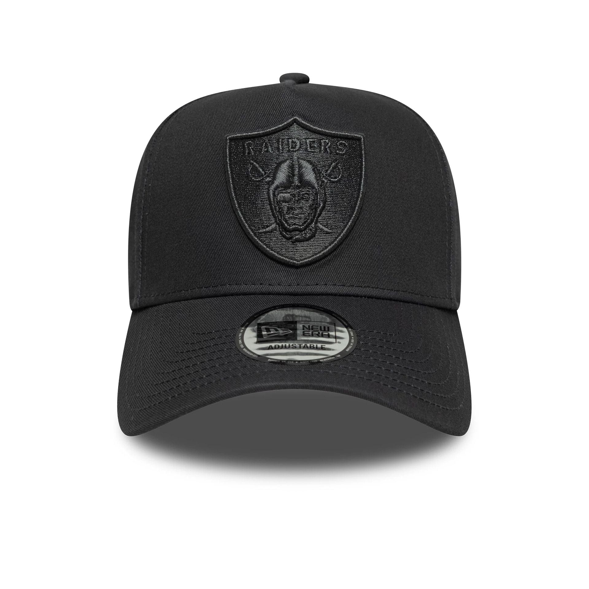 This is a Las Vegas Raiders NFL Metallic Dark Grey 9FORTY E-Frame Adjustable Cap 2