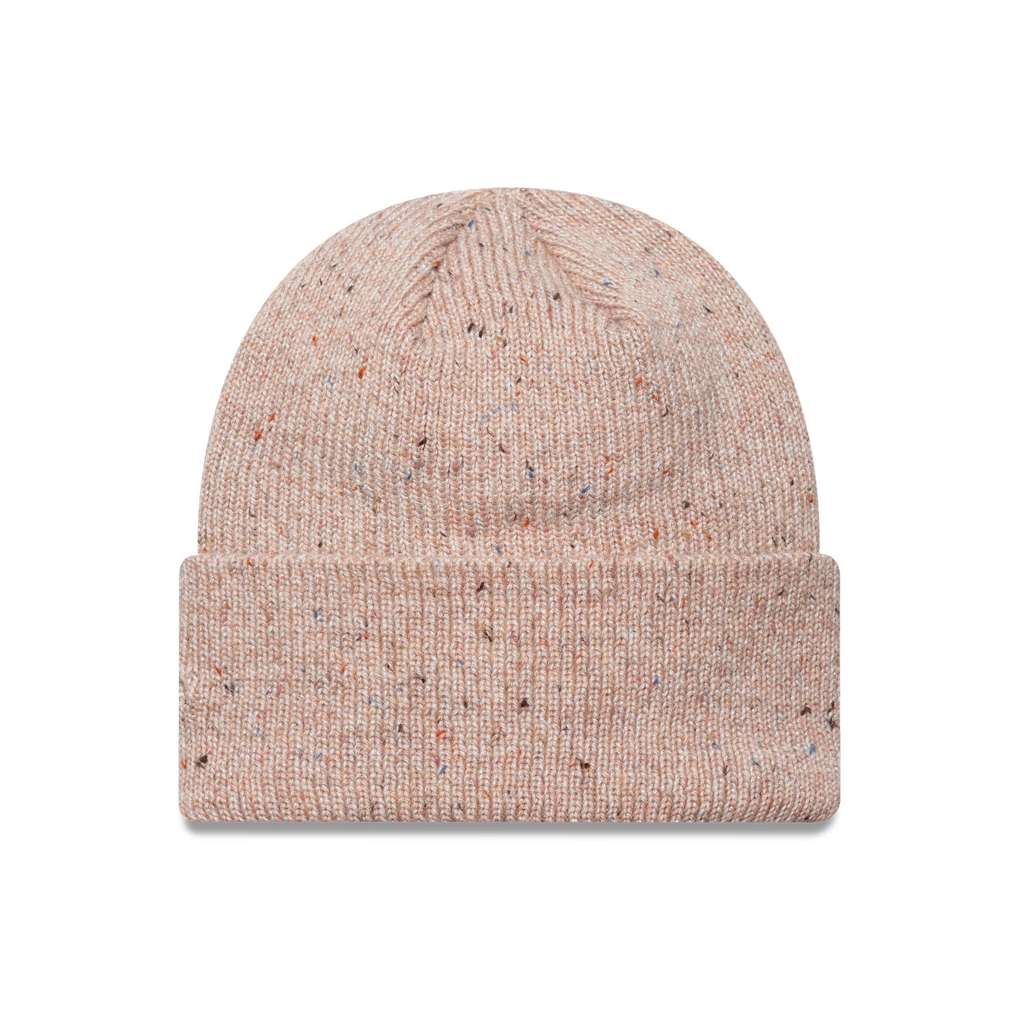 This is a New York Yankees Womens MLB Glitter Pastel Pink Cuff Knit Beanie Hat 2