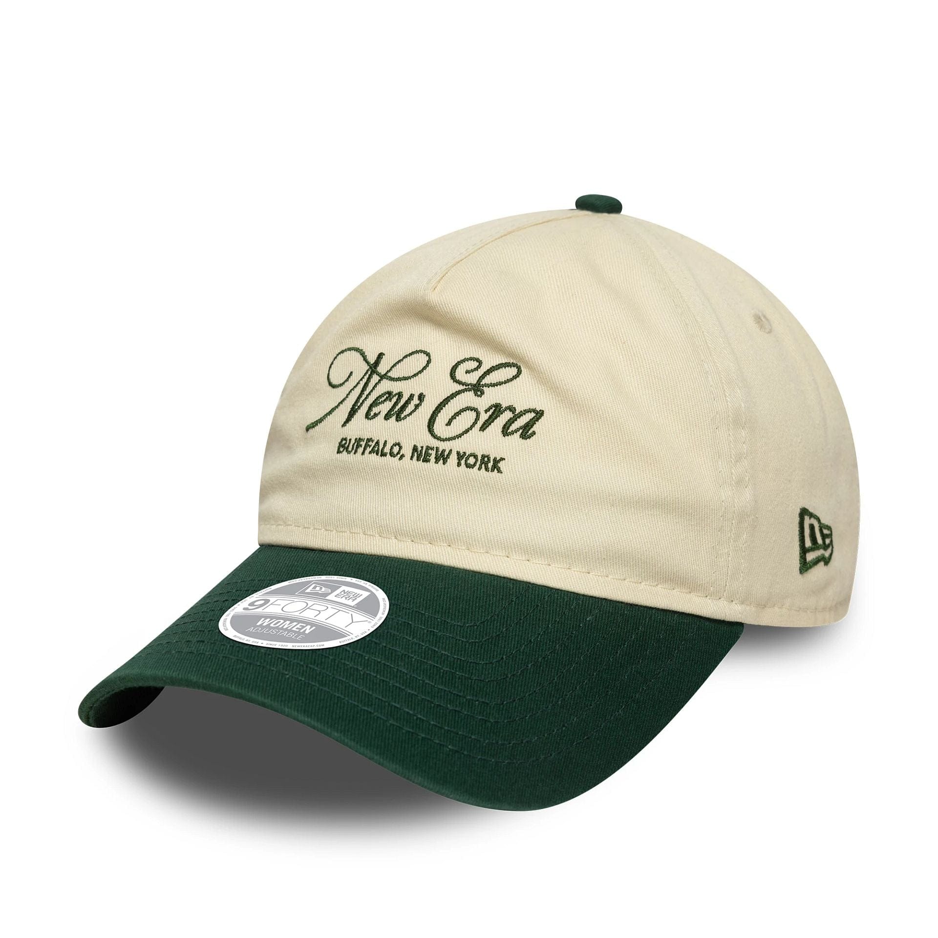 This is a Womens New Era Cream 9TWENTY A-Frame Adjustable Cap 1