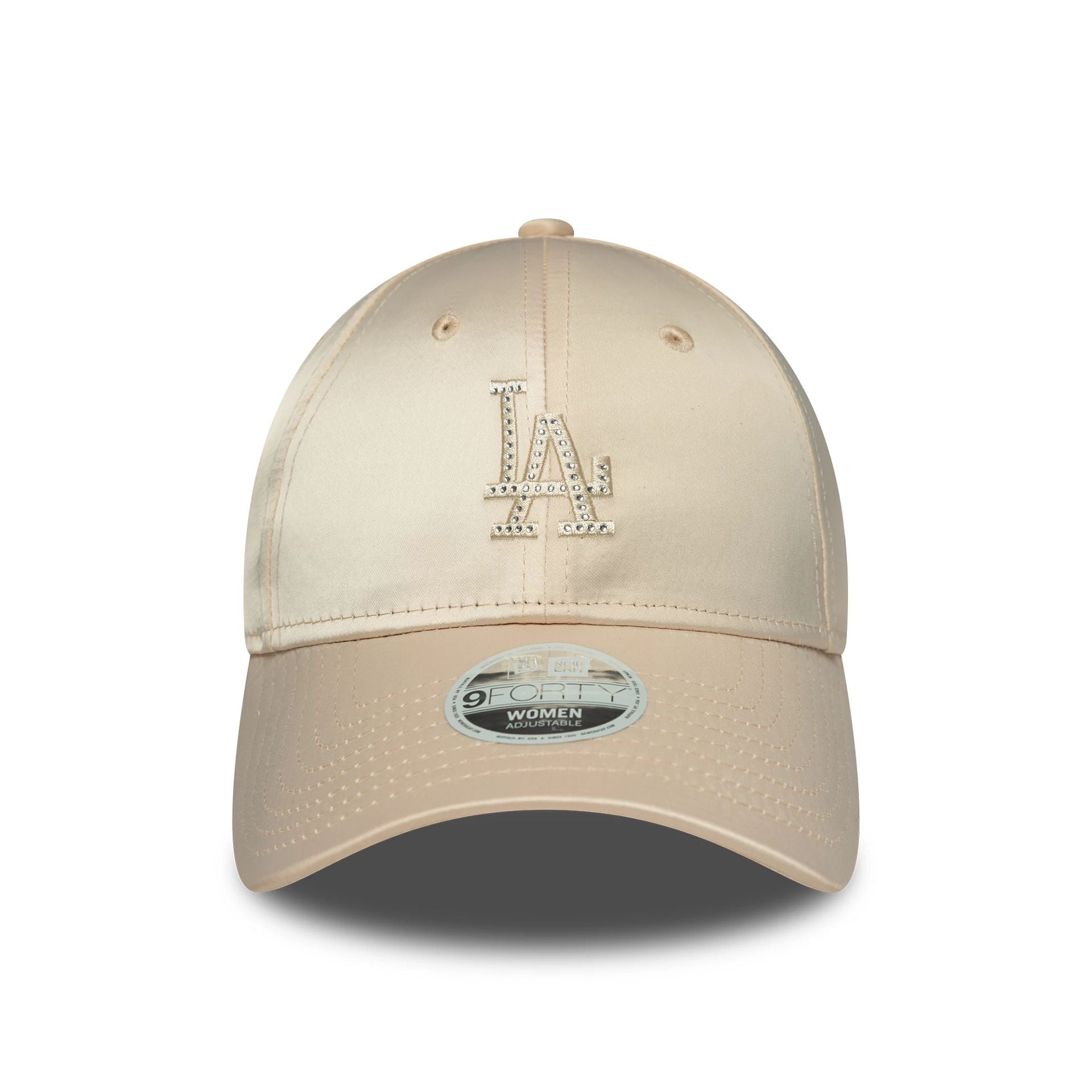 This is a LA Dodgers MLB Satin Rhinestone Cream 9FORTY Adjustable Cap 2