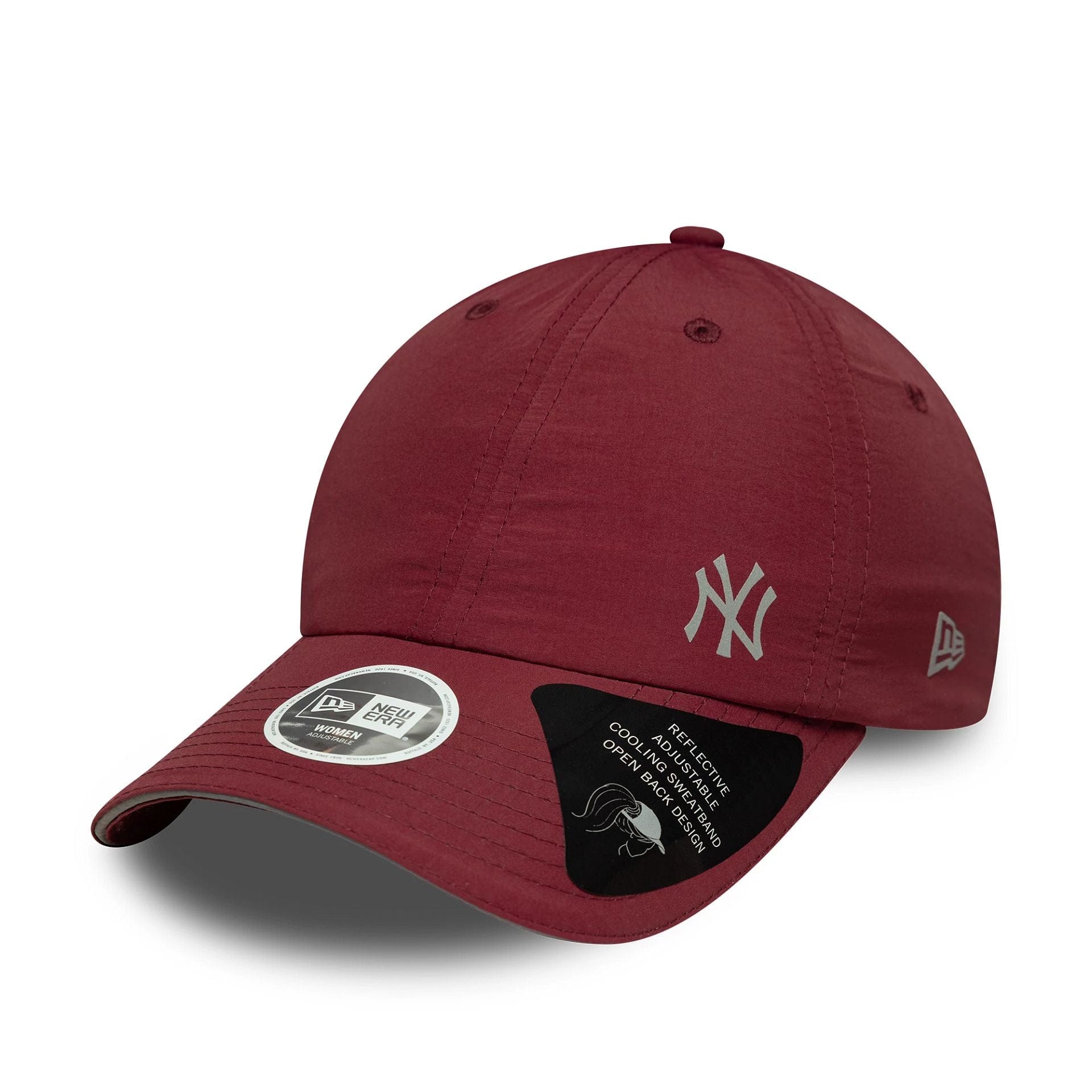This is a New York Yankees Womens MLB Flawless Dark Red Pony Tail Adjustable Cap 1
