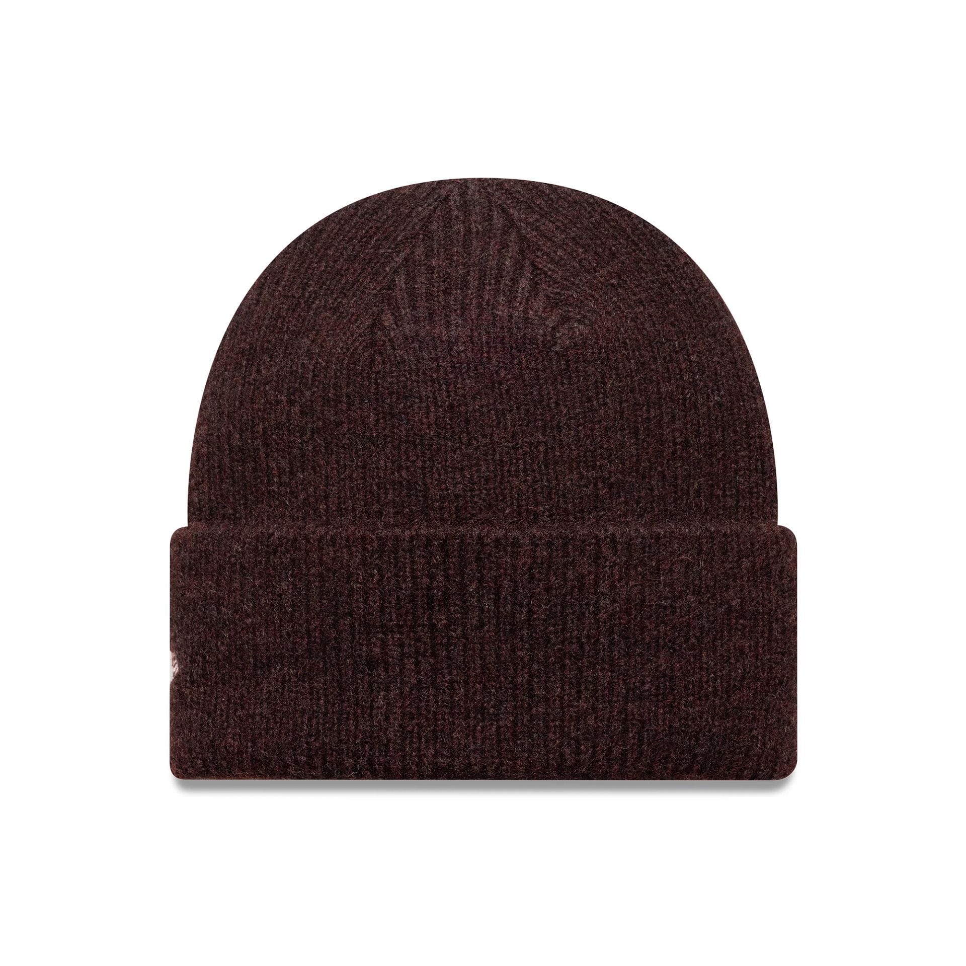 This is a New York Yankees Womens MLB Dark Red Wide Cuff Knit Beanie Hat 2