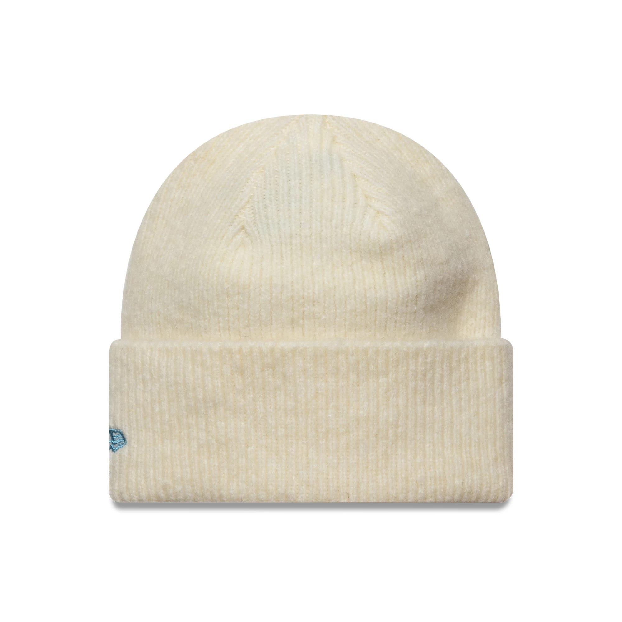 This is a New York Yankees Womens MLB Cream Wide Cuff Knit Beanie Hat 2