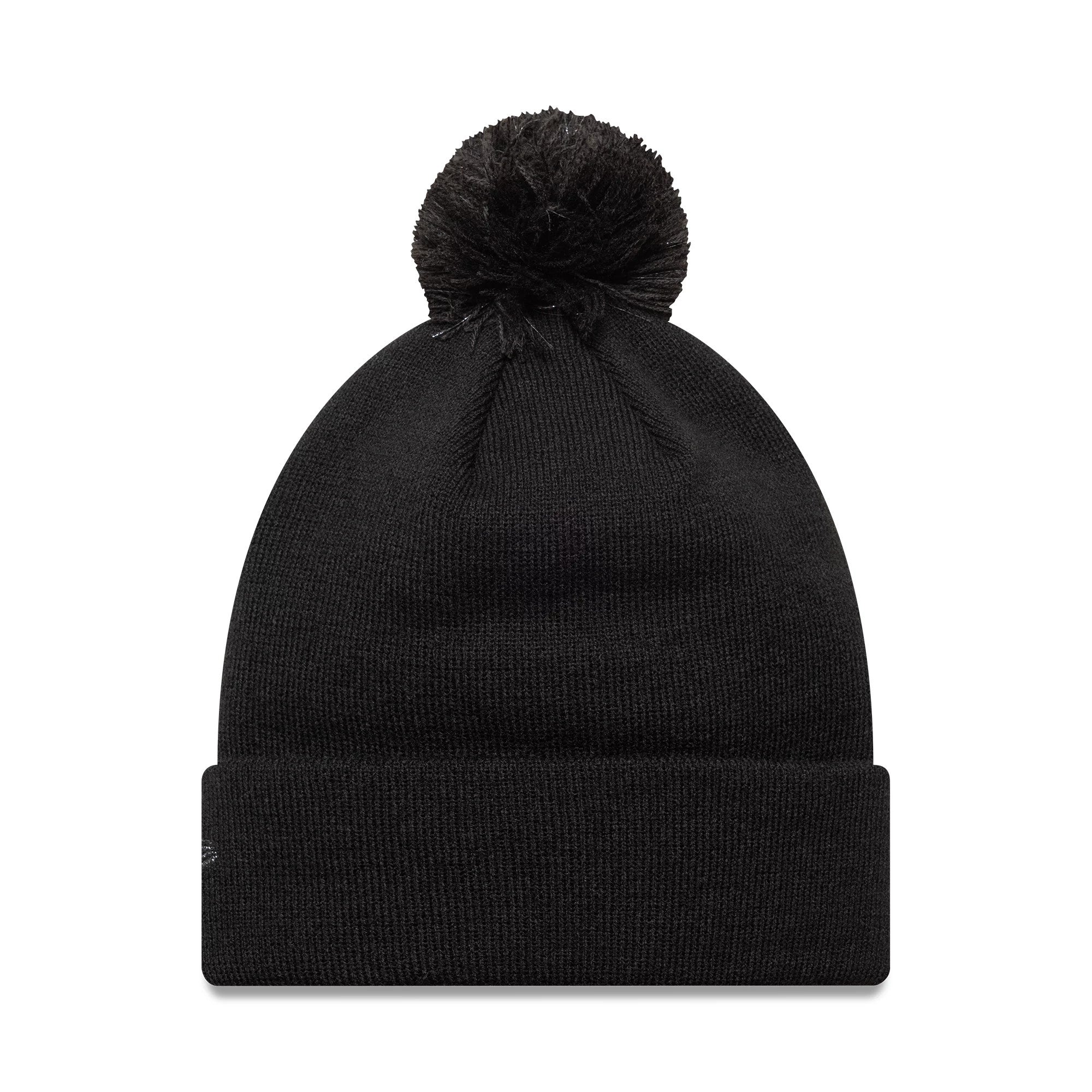 This is a LA Dodgers Womens MLB Metallic Black Cuff Knit Beanie Hat 2