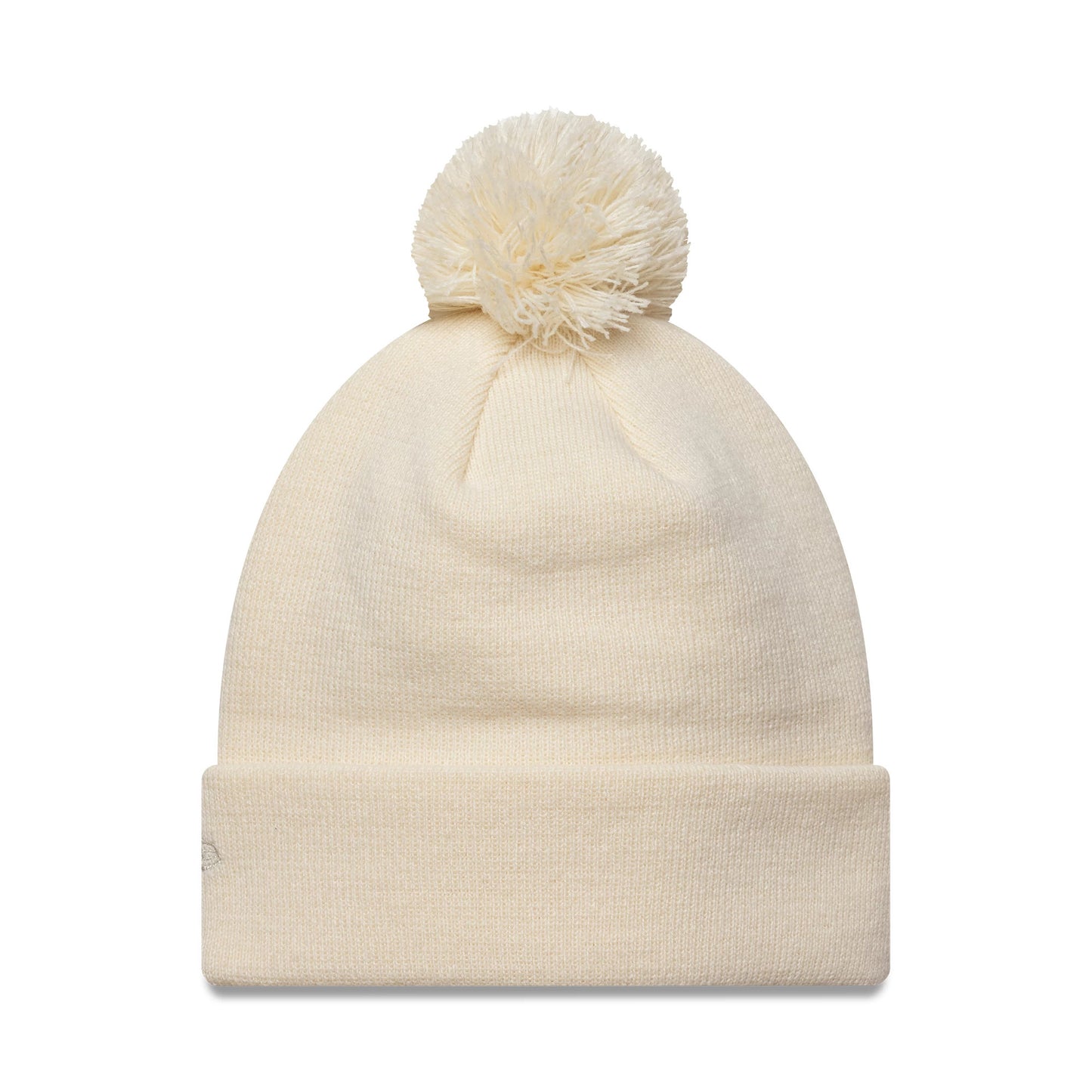 This is a New York Yankees Womens MLB Metallic Light Beige Cuff Knit Beanie Hat 2