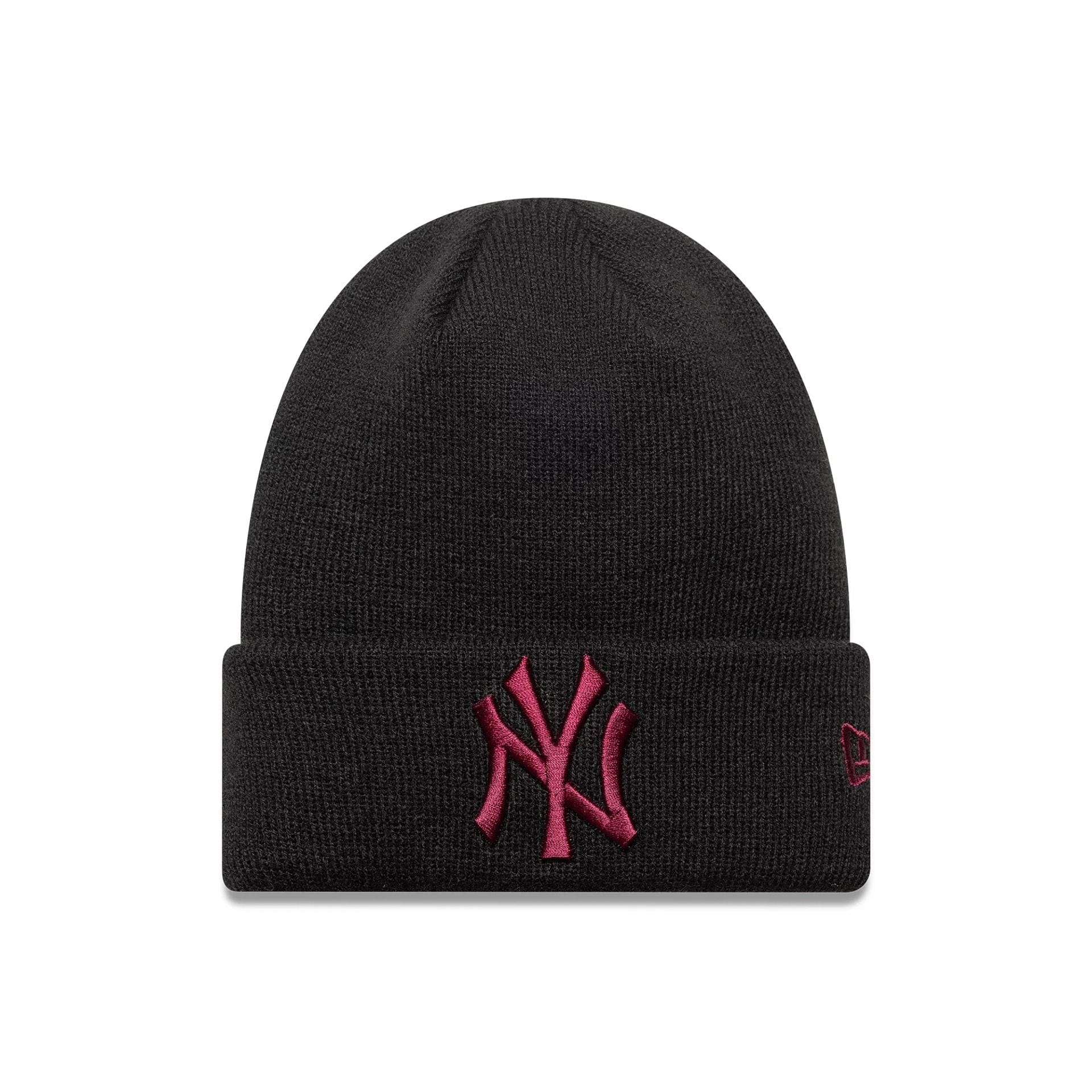 This is a New York Yankees Youth MLB League Essential Black Cuff Knit Beanie Hat 1