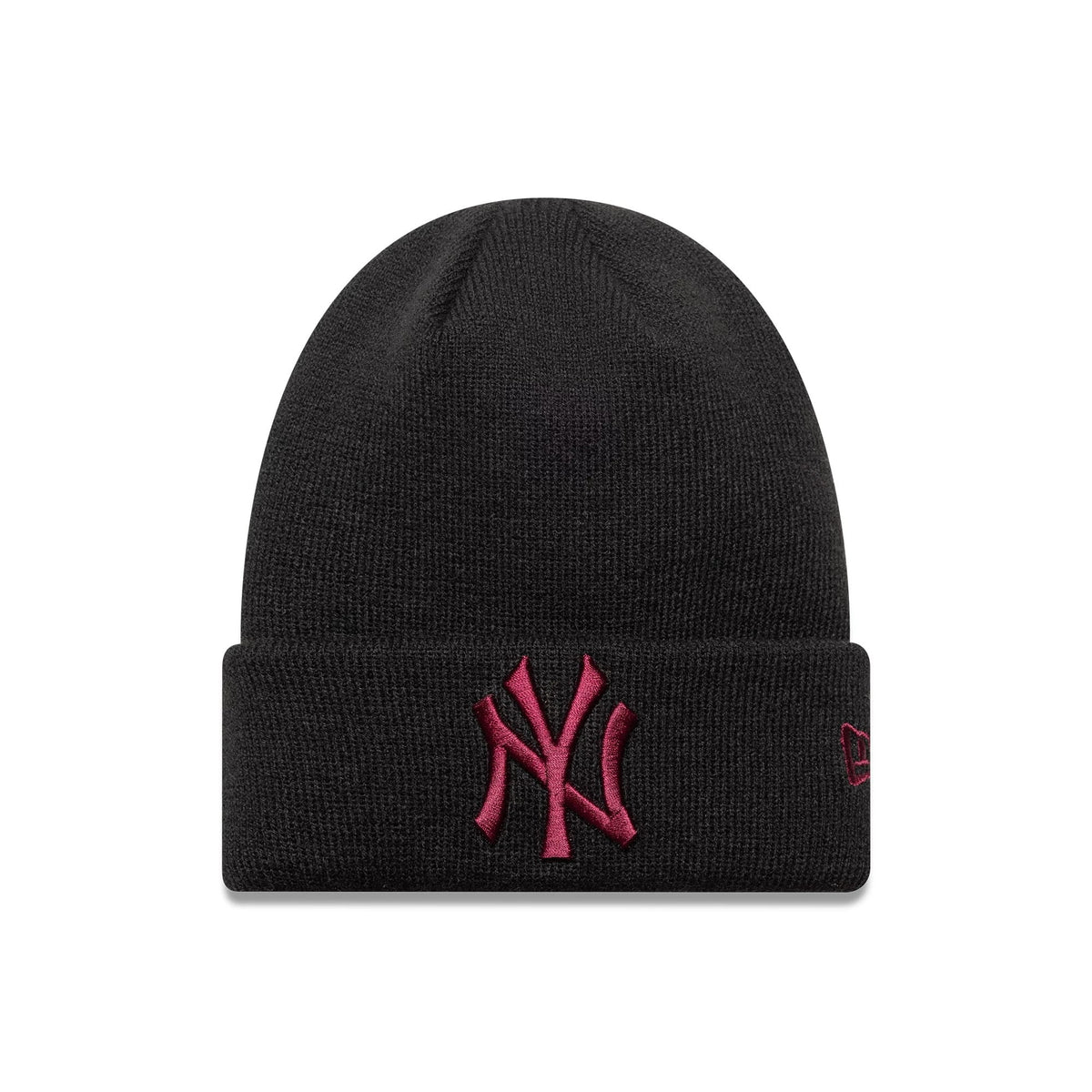 This is a New York Yankees Youth MLB League Essential Black Cuff Knit Beanie Hat 1