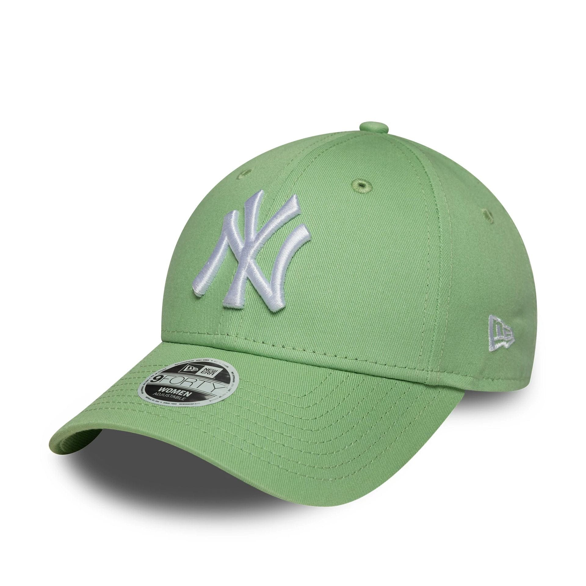 This is a New York Yankees Womens MLB League Essential Pastel Green 9FORTY Adjustable Cap 1
