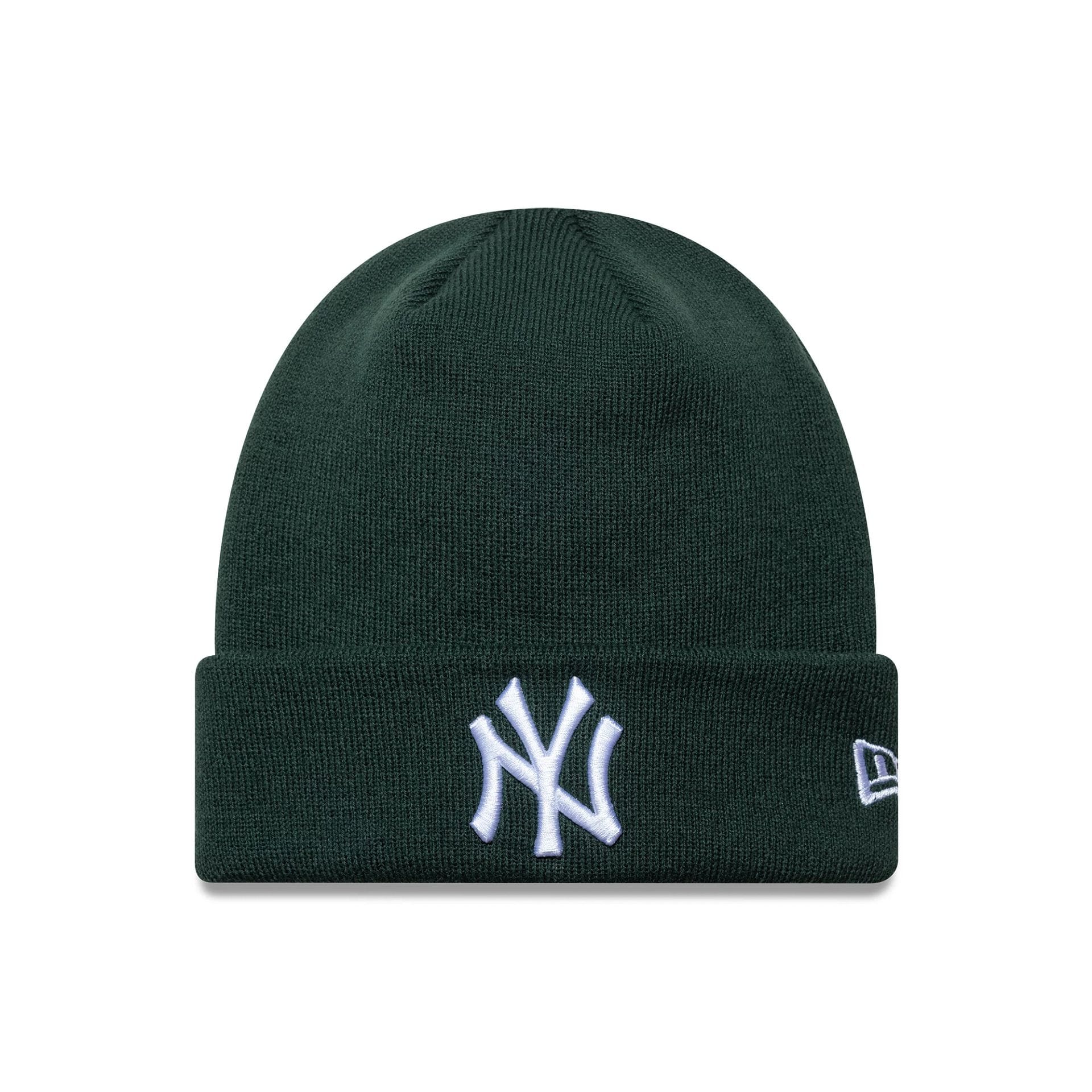 This is a New York Yankees MLB League Essential Dark Green Cuff Knit Beanie Hat 1