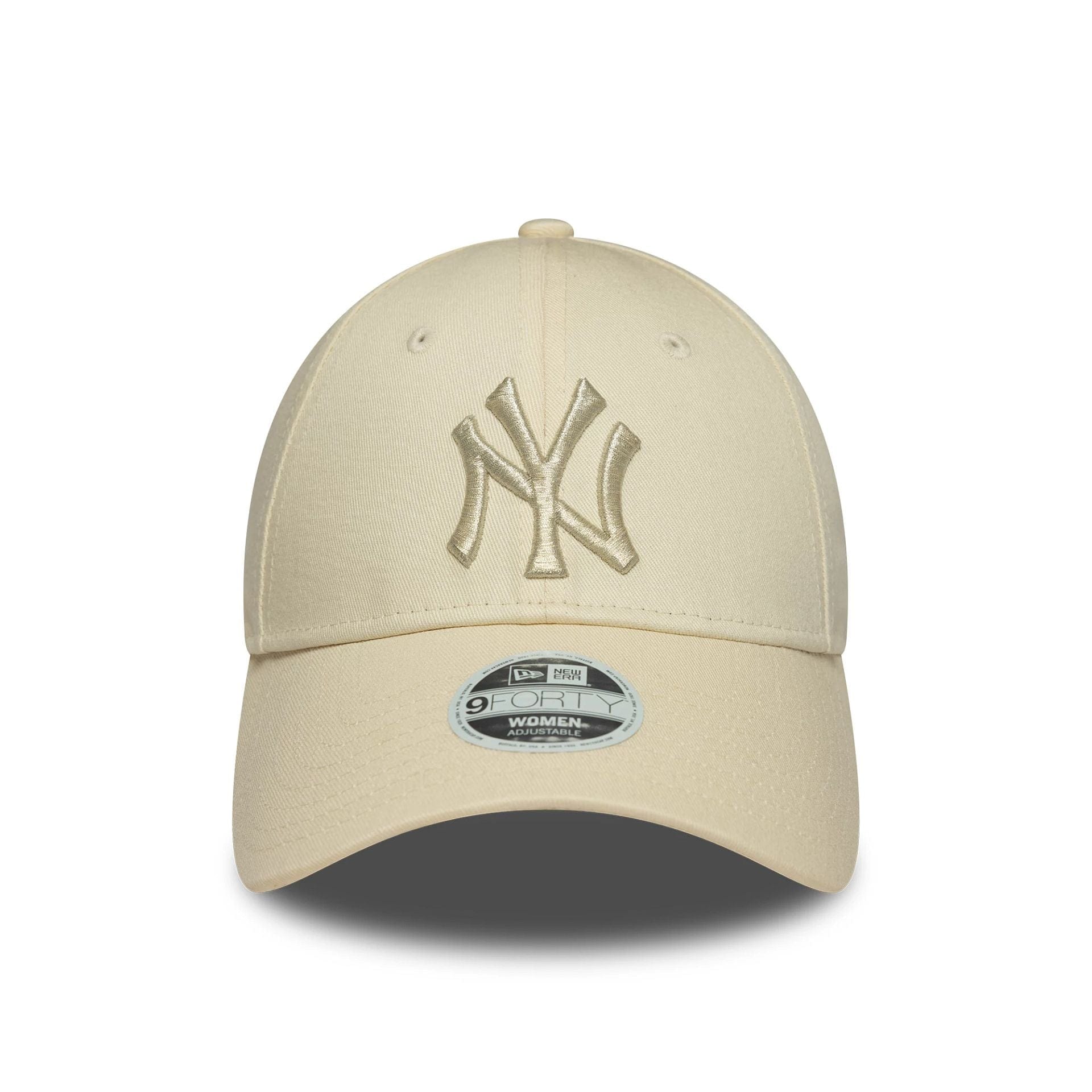 This is a New York Yankees Womens MLB Metallic Logo Cream 9FORTY Adjustable Cap 2