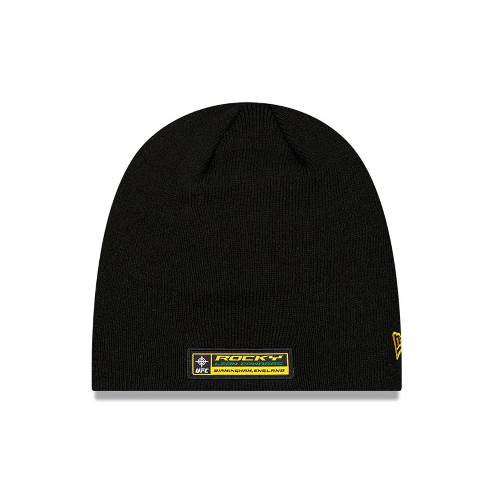 This is a UFC Ultimate Fighting Leon Edwards Black Cuff Knit Beanie Hat 1