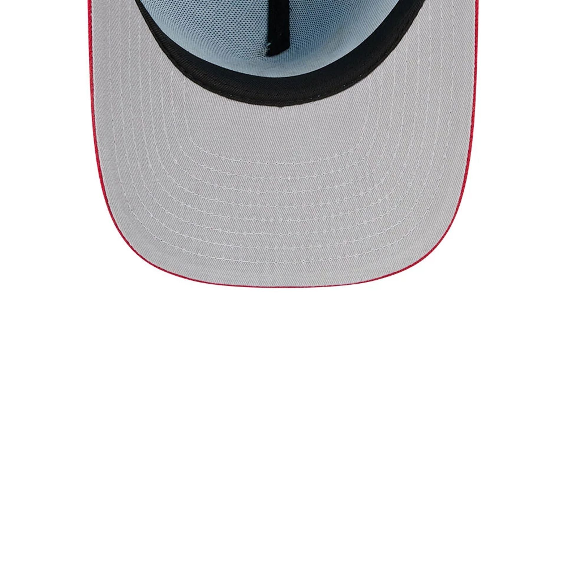 Pictured is this MLB Cartoon LA Angels 59FIFTY A-Frame Fitted cap in red. 2