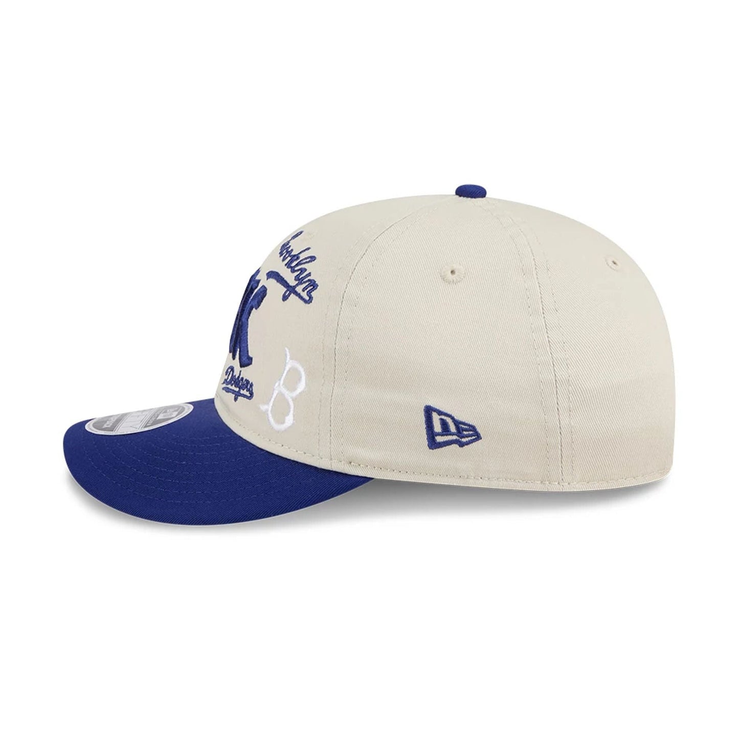 This is a Brooklyn Dodgers MLB Scatter Cream Retro Crown 9FIFTY Adjustable Cap 7