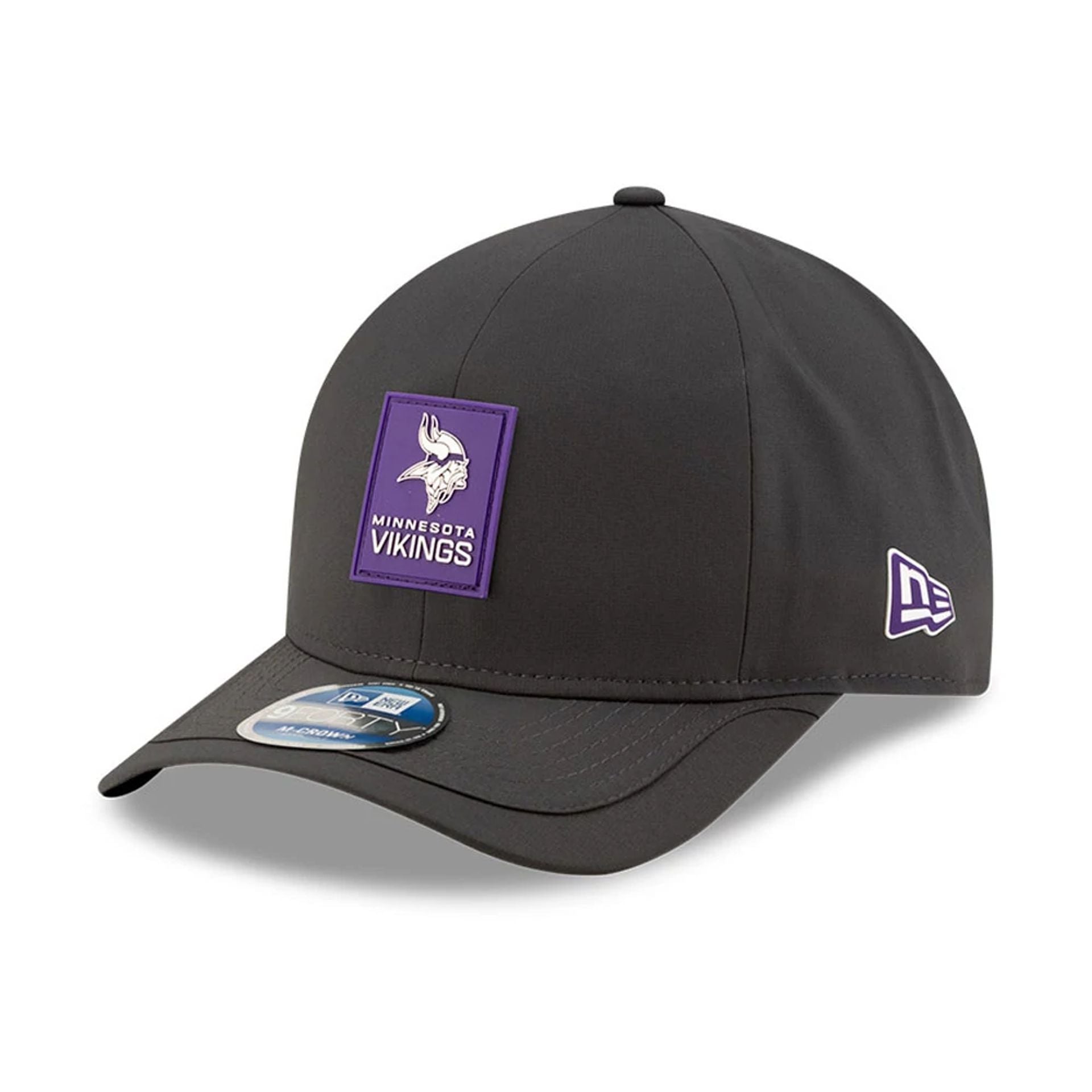This is a Minnesota Vikings NFL Sideline 2025 Charcoal 9FORTY M-Crown Adjustable Cap 1