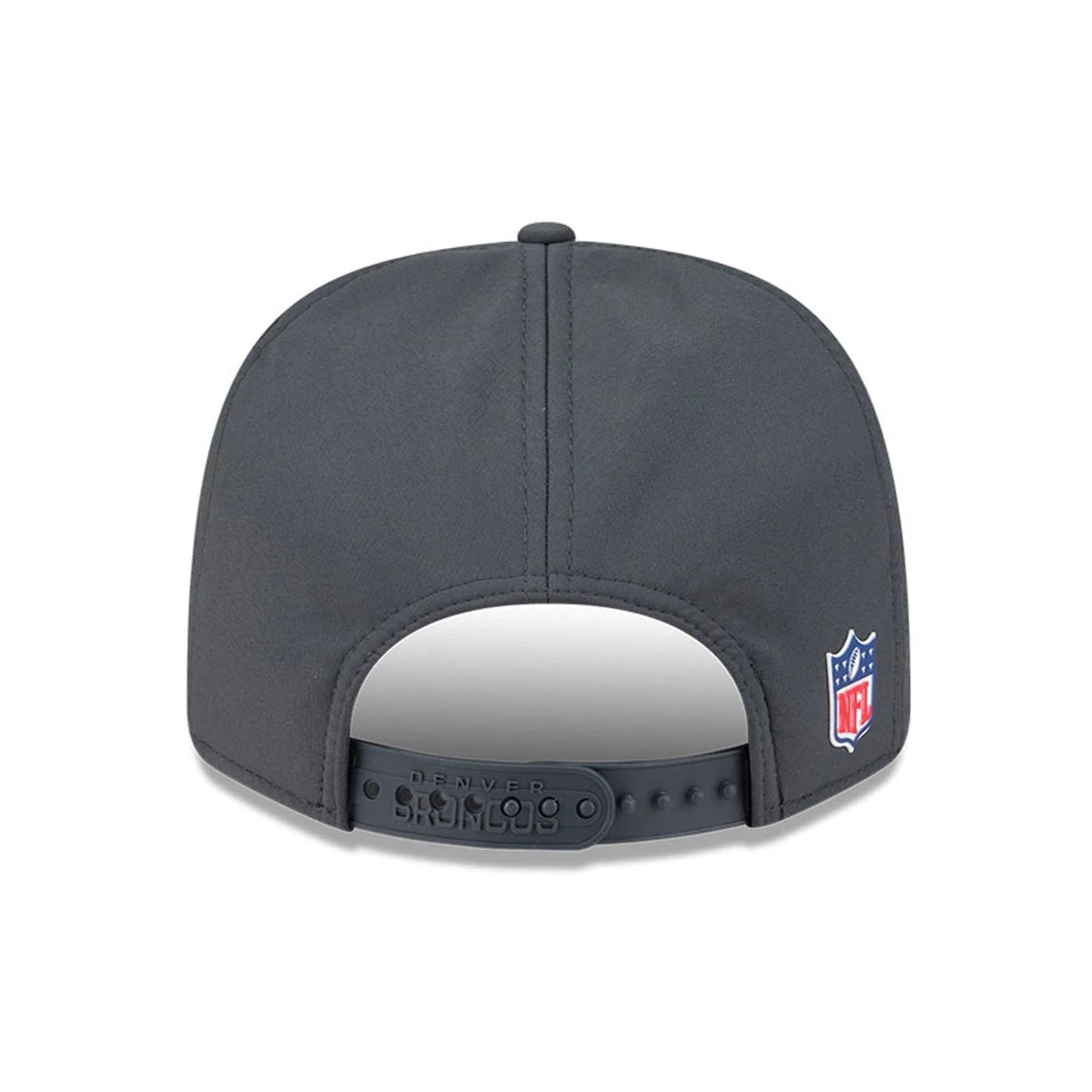 This is a Denver Broncos NFL Sideline 2025 Charcoal 9SEVENTY Stretch Snap Adjustable Cap 7
