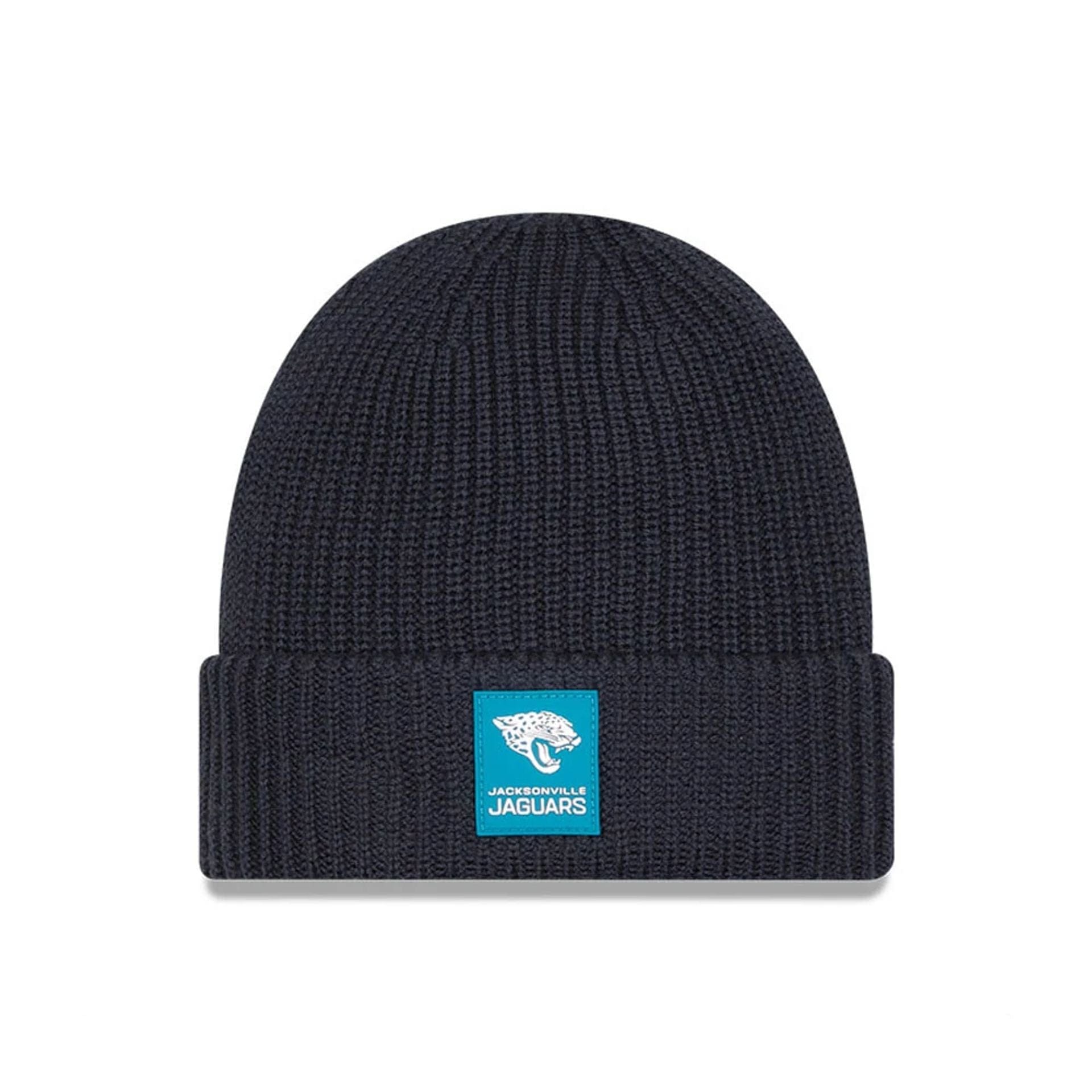 This is a Jacksonville Jaguars NFL Sideline 2025 Charcoal Cuff Knit Beanie Hat 1