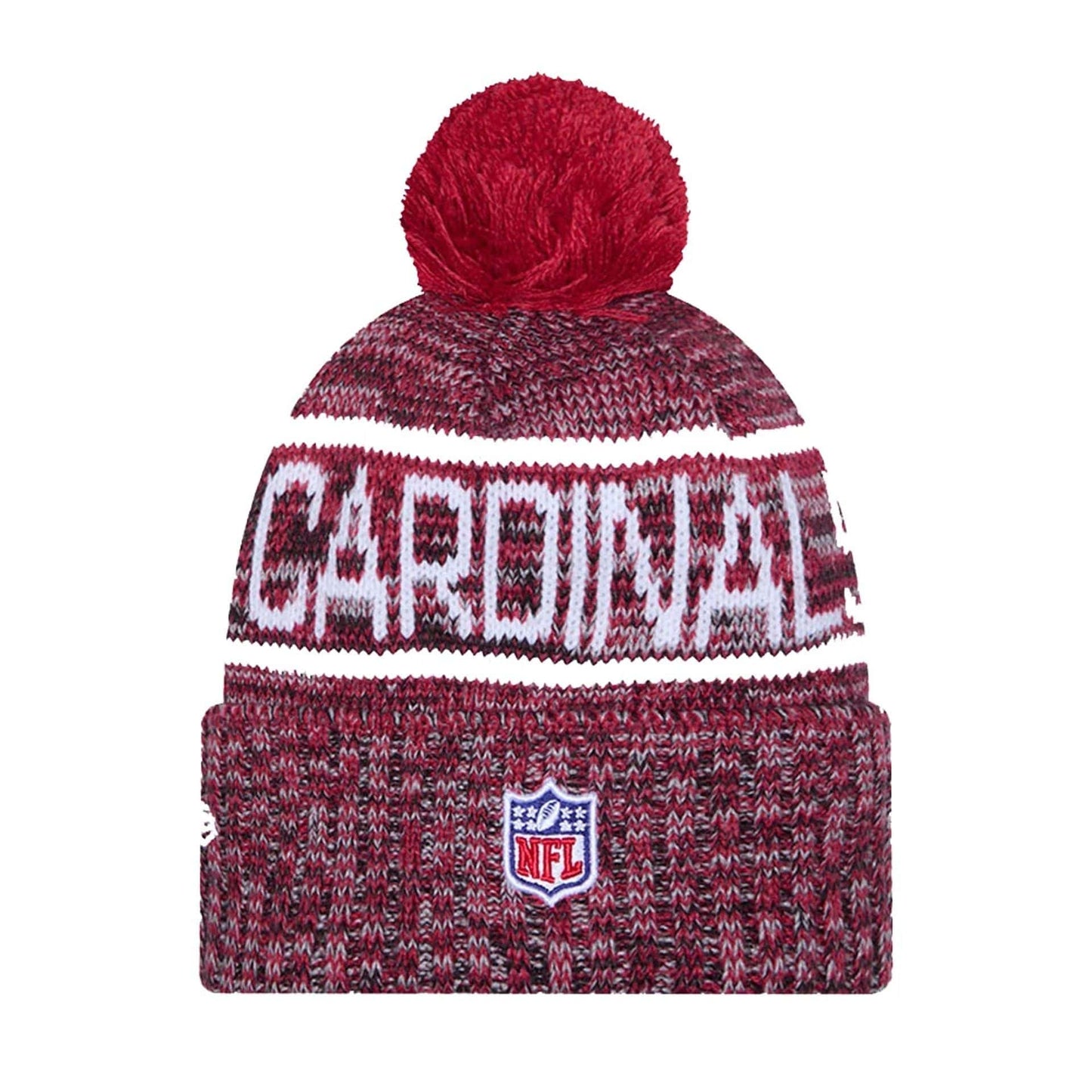 This is a Arizona Cardinals NFL Sideline 2025 Dark Red Sport Knit Beanie Hat 3