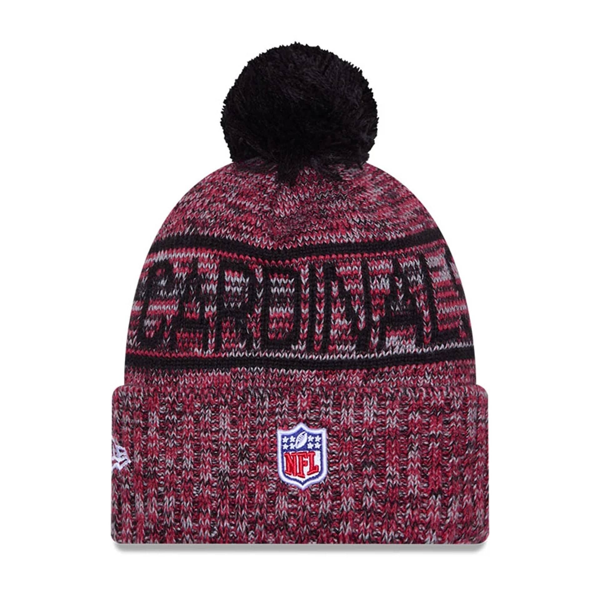 This is a Arizona Cardinals NFL Sideline Black Sport Knit Beanie Hat 2