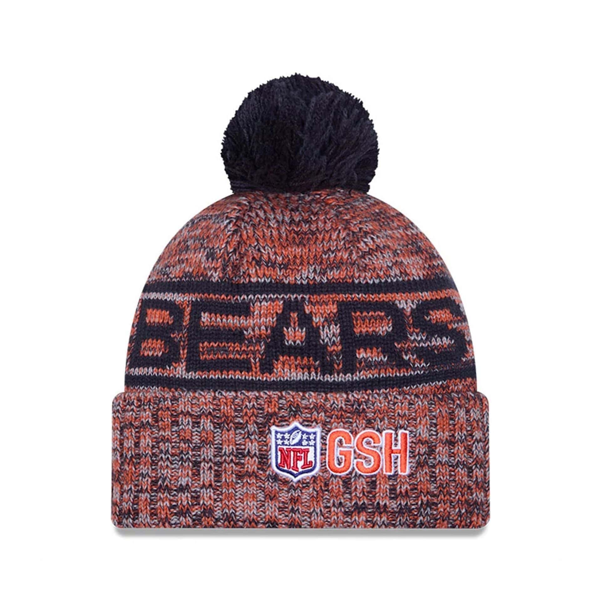 This is a Chicago Bears NFL Sideline Navy Sport Knit Beanie Hat 2