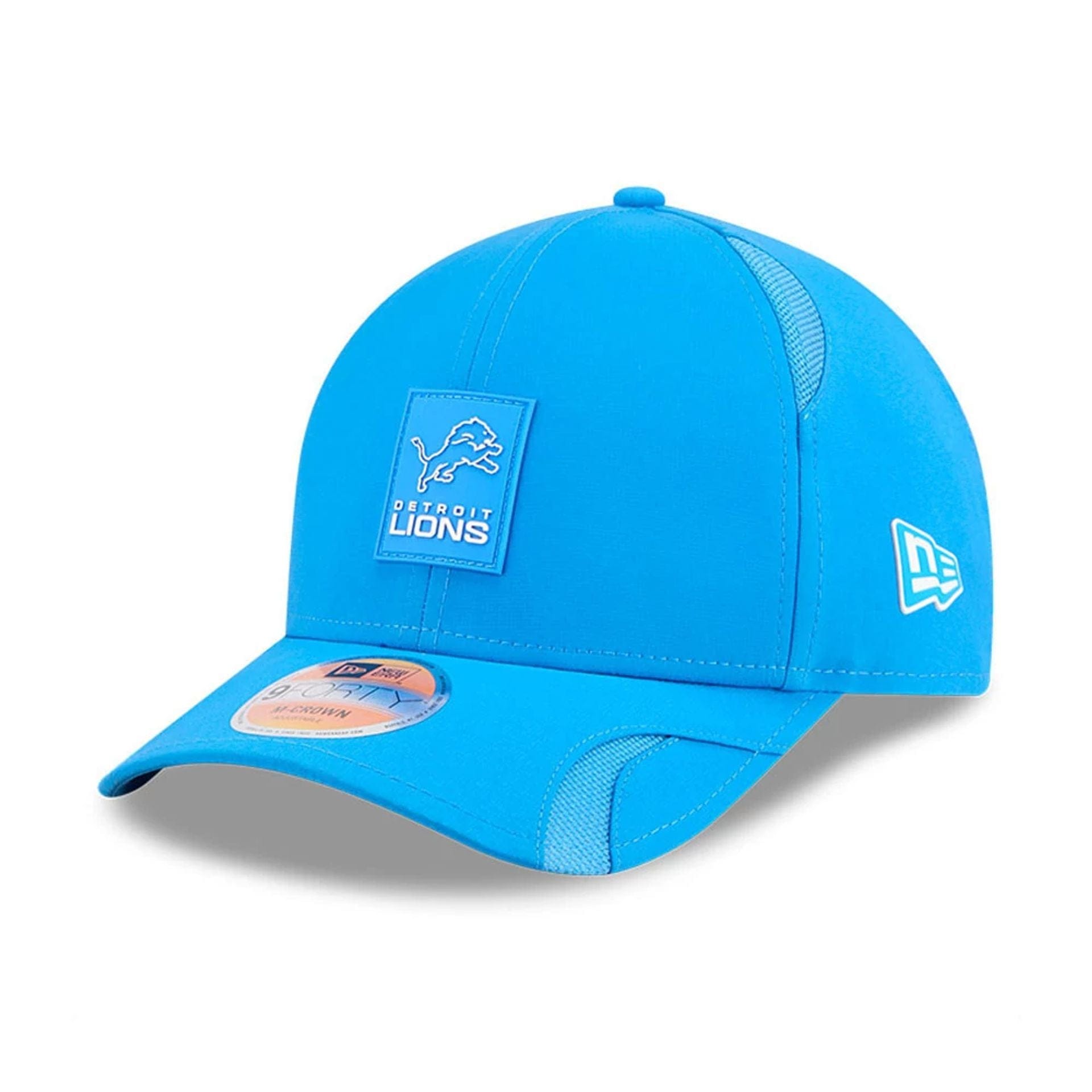 This is a Detroit Lions NFL Sideline 2025 Blue 9FORTY M-Crown Adjustable Cap 1