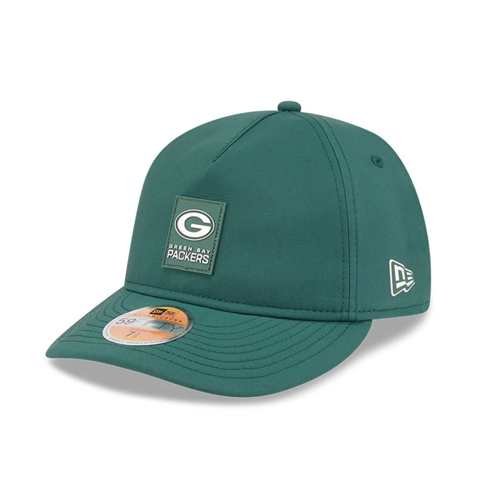 This is a Green Bay Packers NFL Sideline 2025 Dark Green Retro Crown 59FIFTY Fitted Cap 1