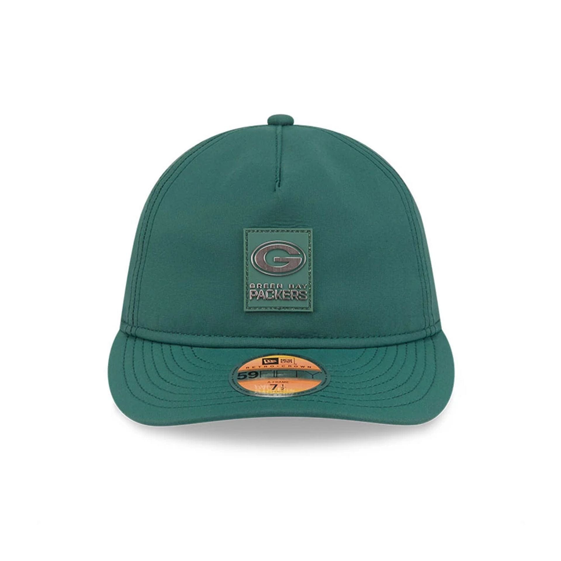 This is a Green Bay Packers NFL Sideline 2025 Dark Green Retro Crown 59FIFTY Fitted Cap 2