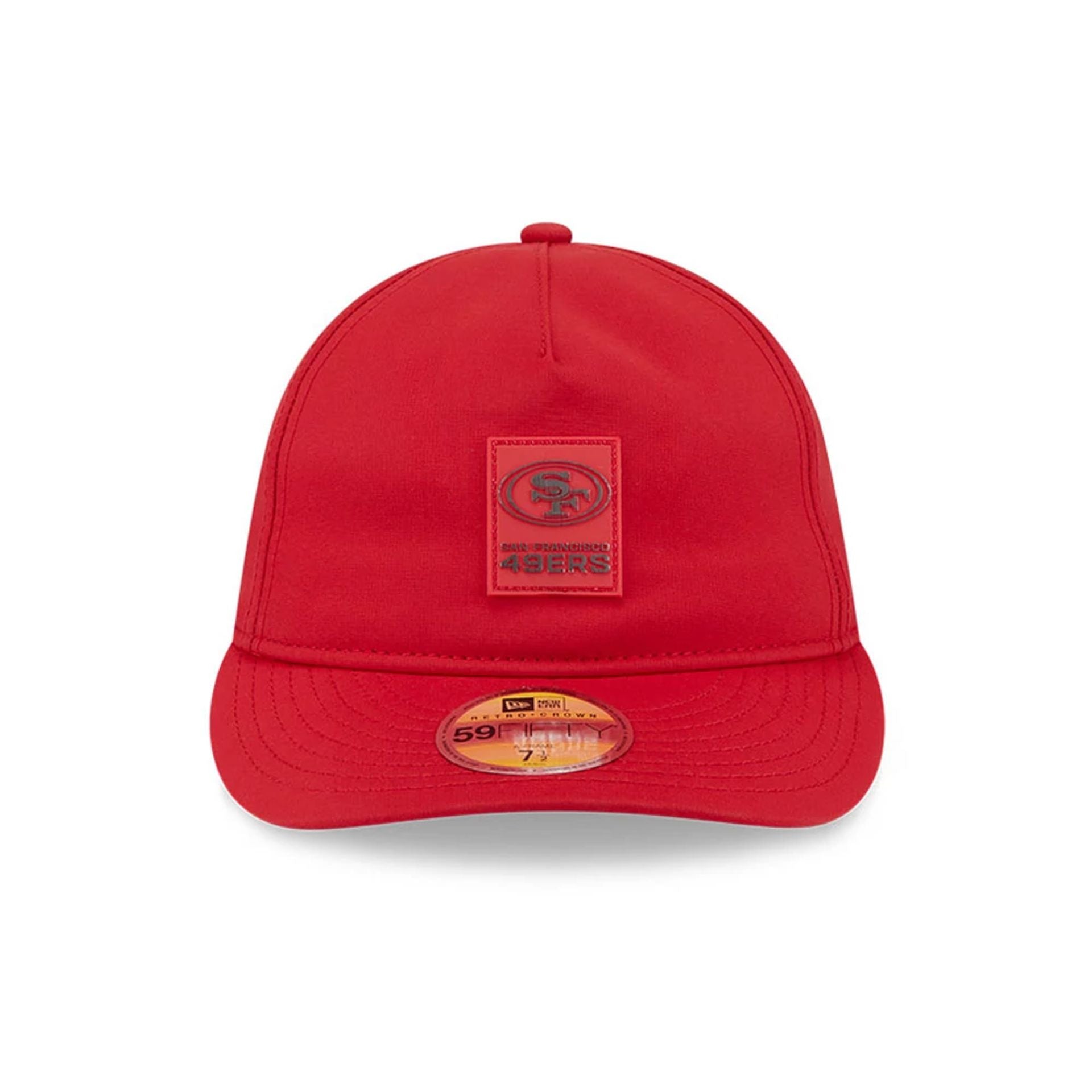 This is a San Francisco 49ers NFL Sideline 2025 Red Retro Crown 59FIFTY Fitted Cap 2