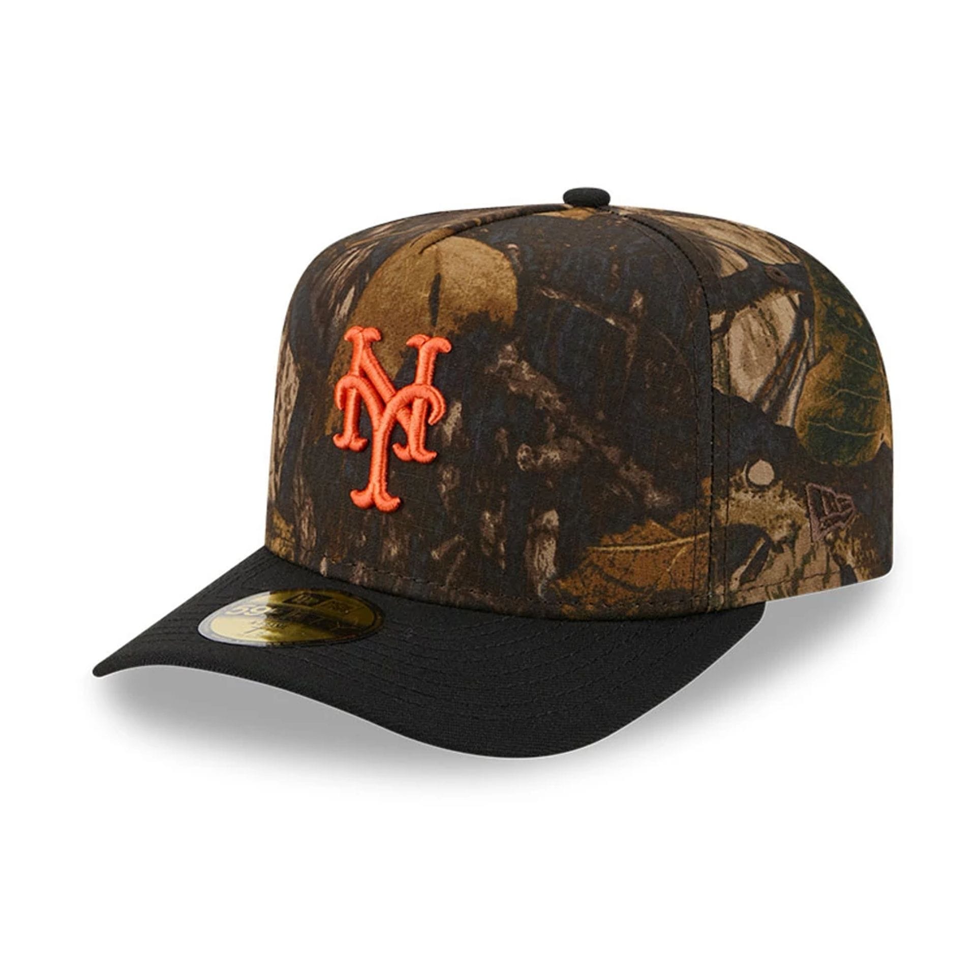 This is a New York Mets MLB Ripstop Camo Assorted Print 59FIFTY A-Frame Fitted Cap 1