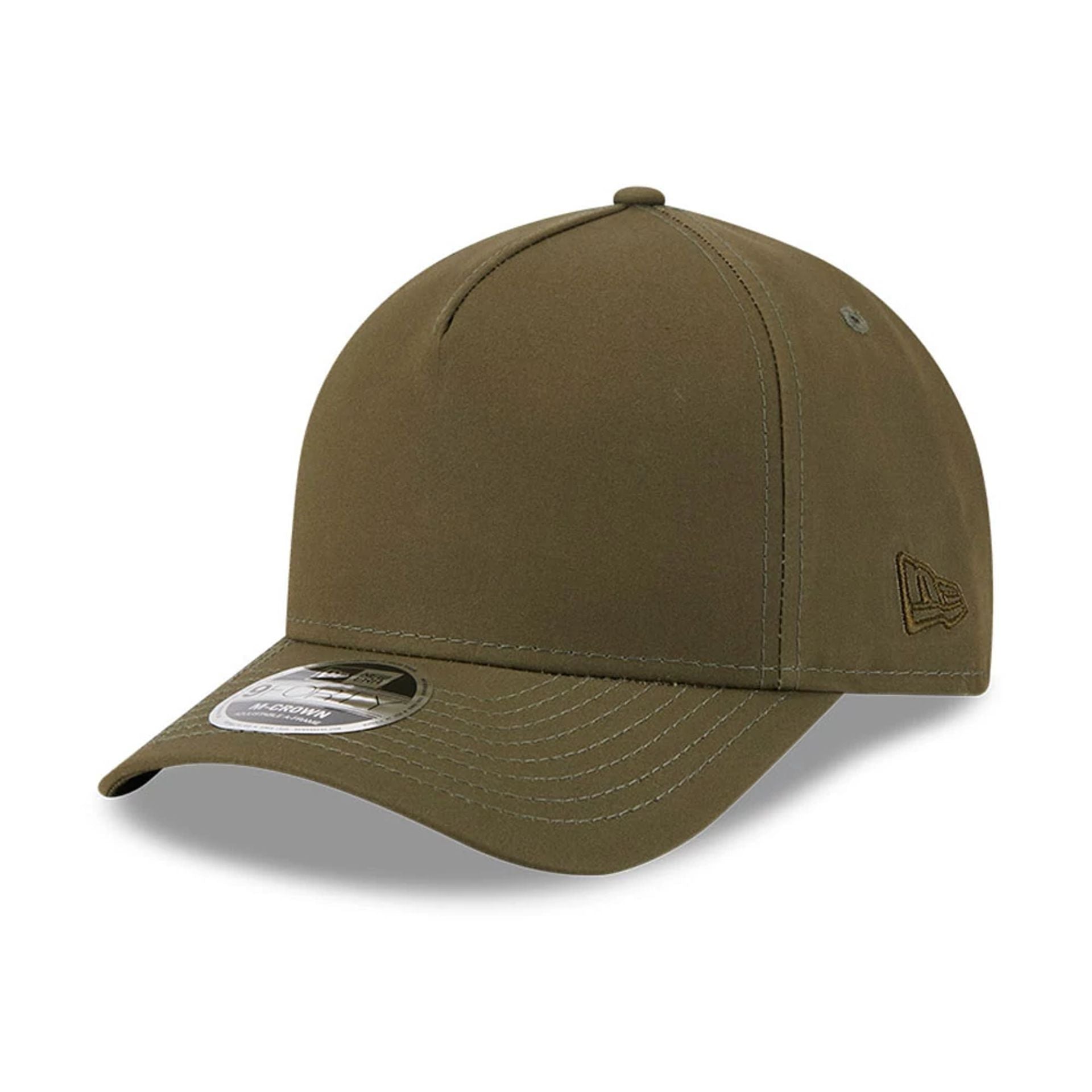 This is a New Era Elevated Open Green 9FORTY M-Crown A-Frame Adjustable Cap 1