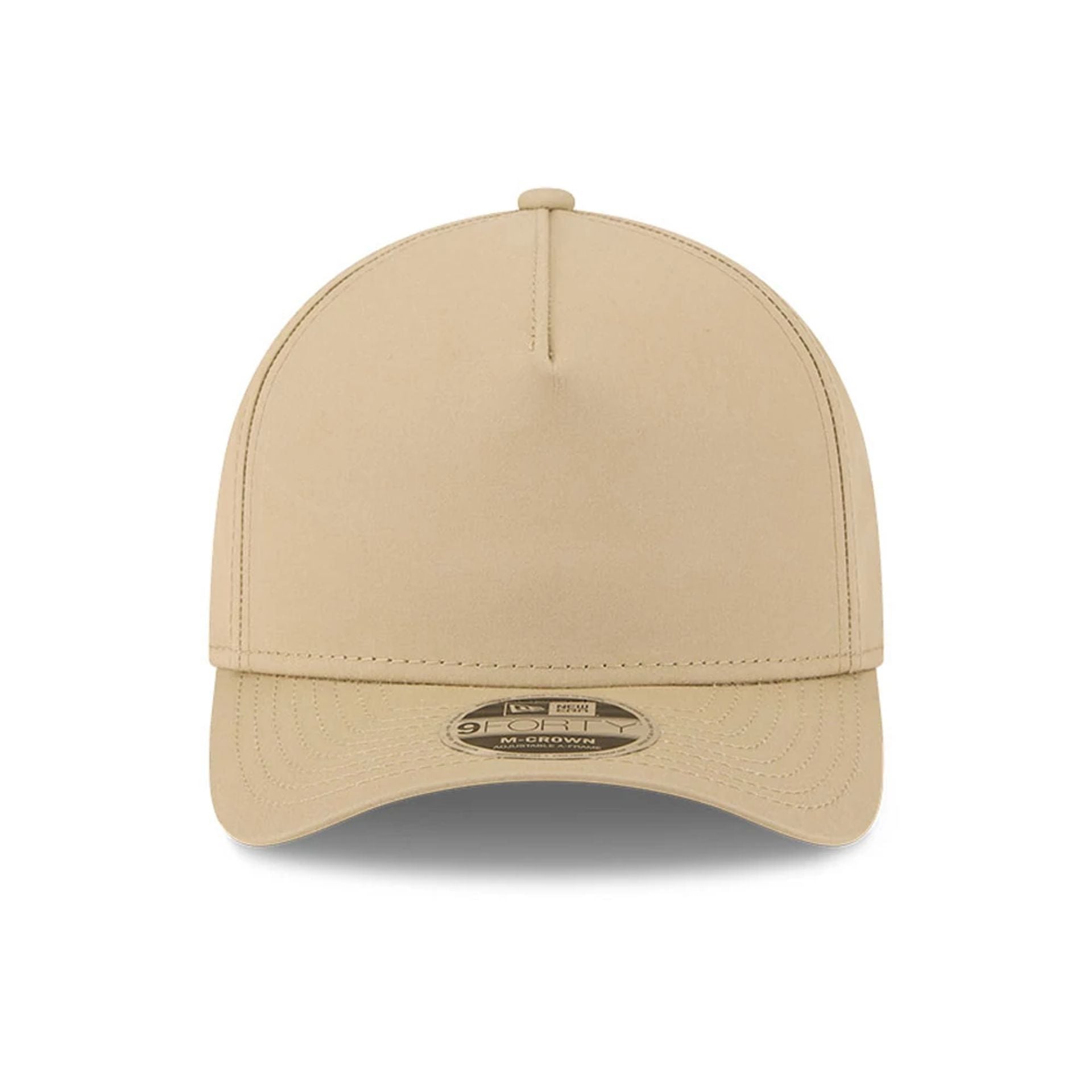 This is a New Era Elevated Beige 9FORTY M-Crown A-Frame Adjustable Cap 2